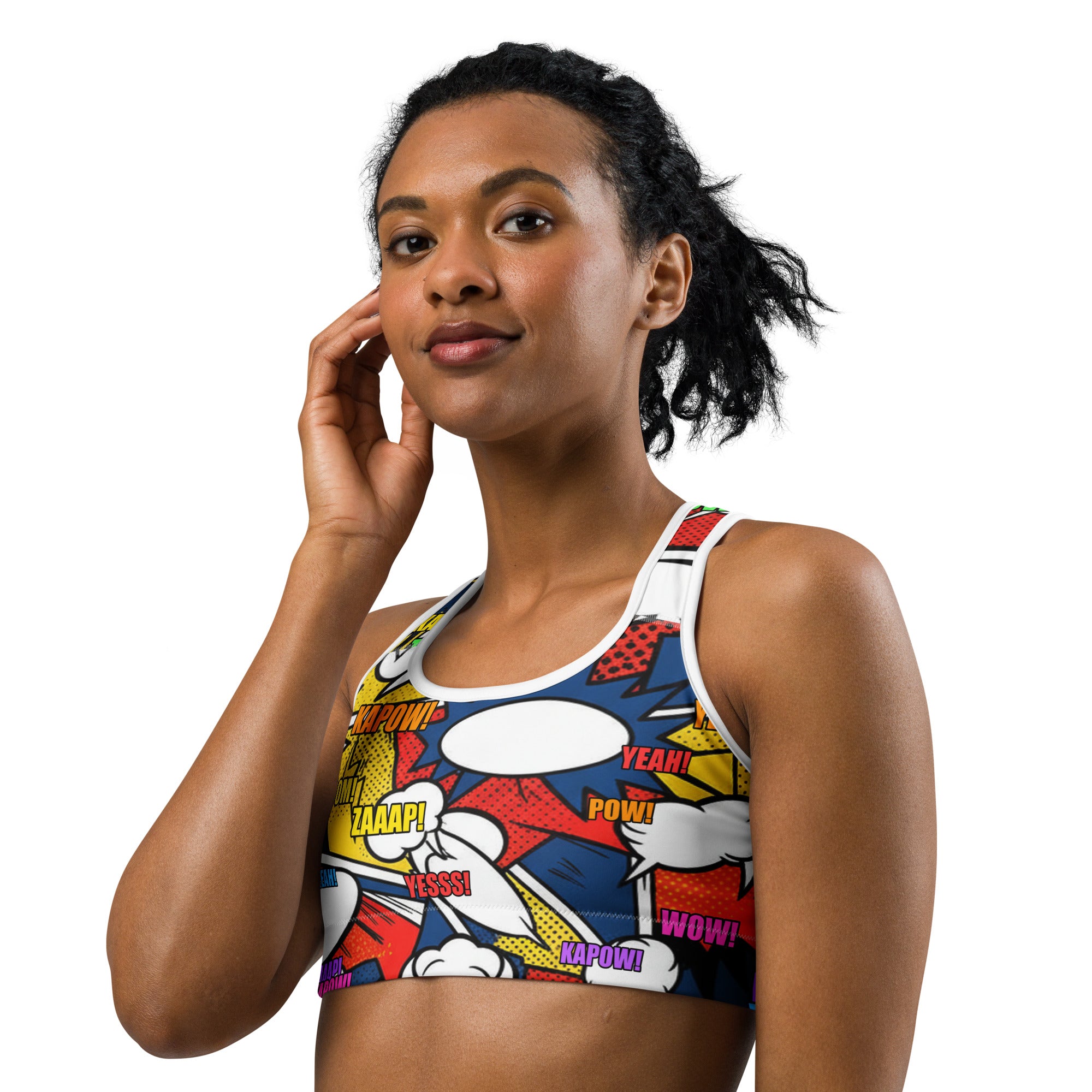 Comic Strip Thunder Punch Sports Bra | GearBunch