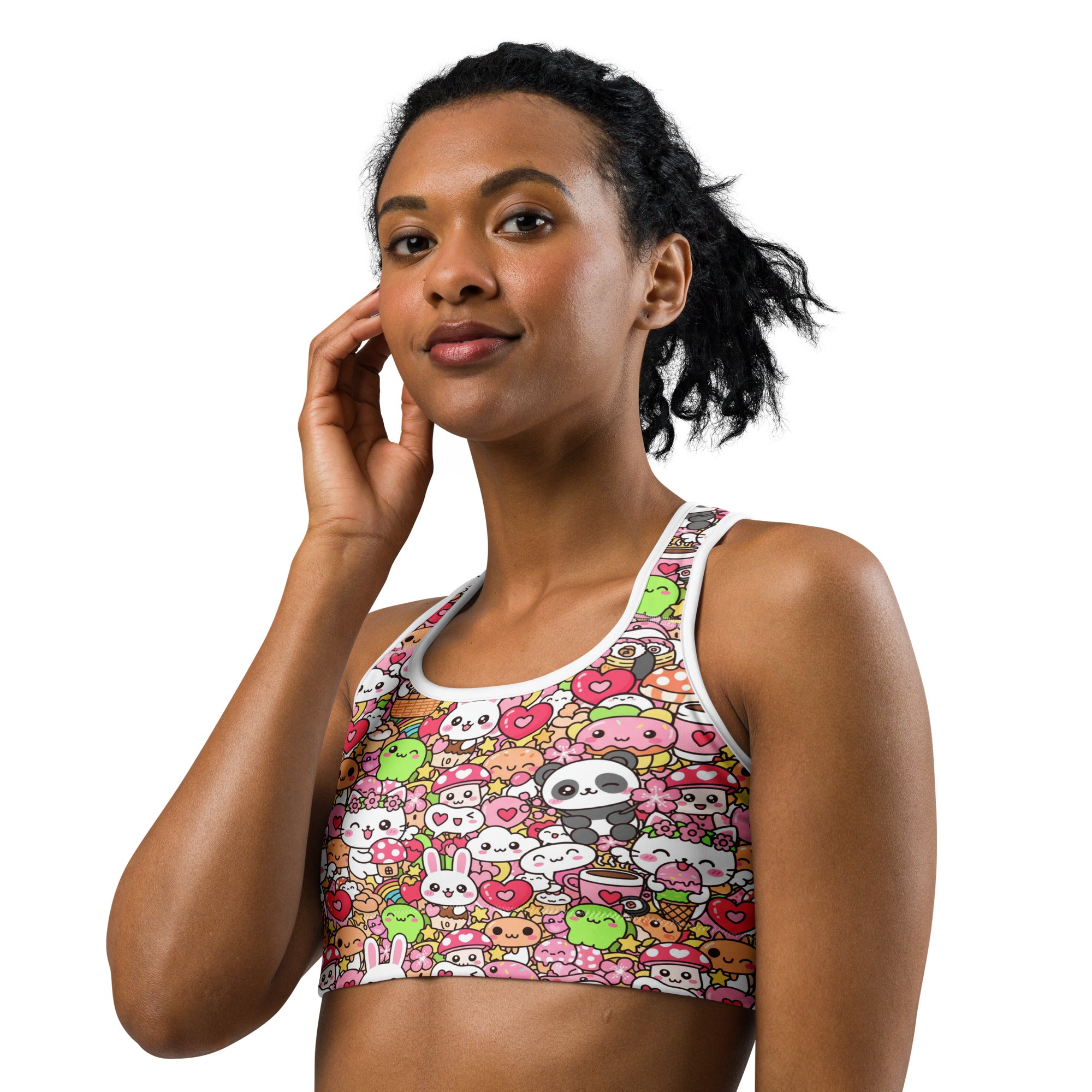 Kawaii Sakura Picnic Sports Bra | GearBunch