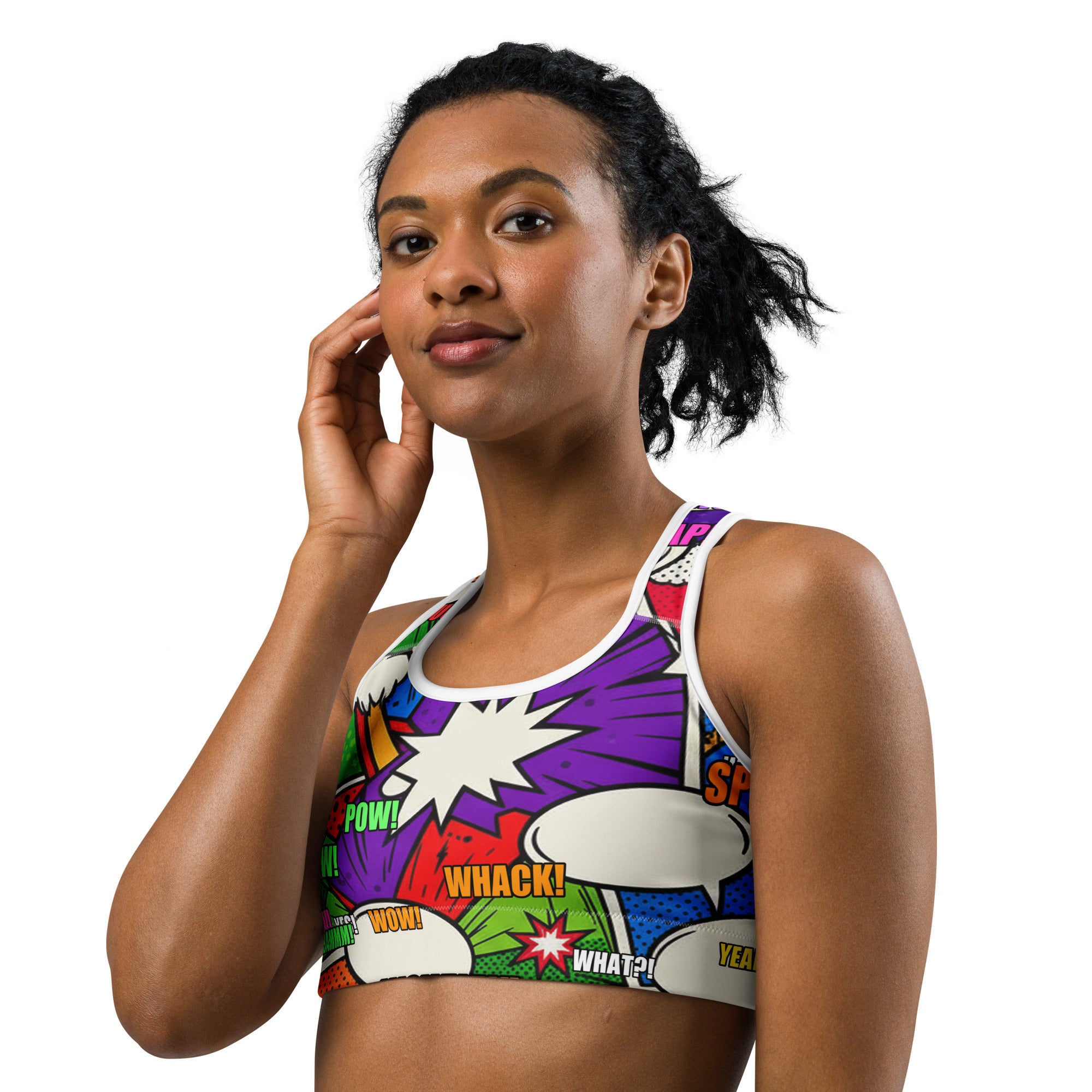 Comic Strip Monster Mash Sports Bra | GearBunch
