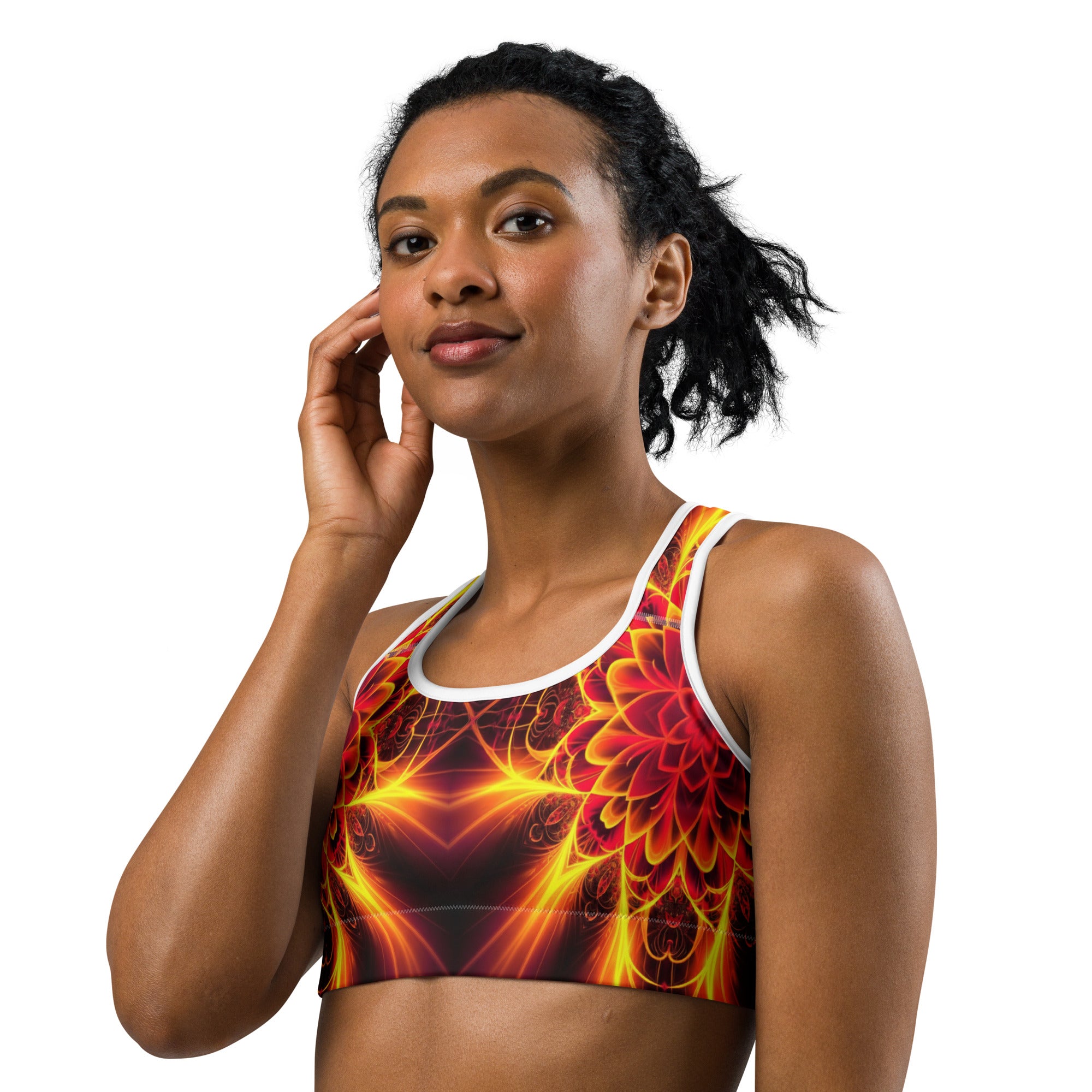 Psychedelic Magma Core Sports Bra | GearBunch