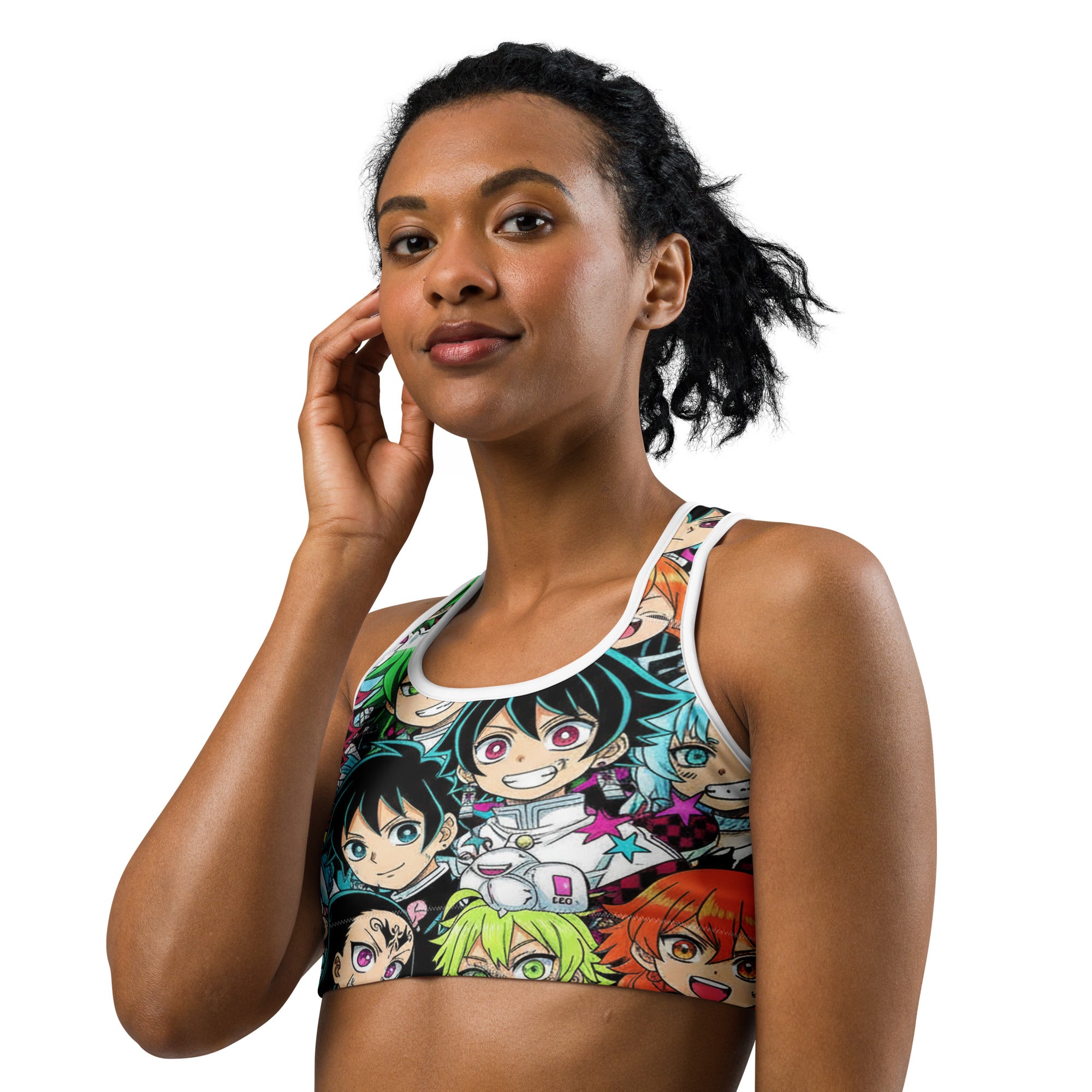 Anime Collage Demon Slayer Style Sports Bra | GearBunch