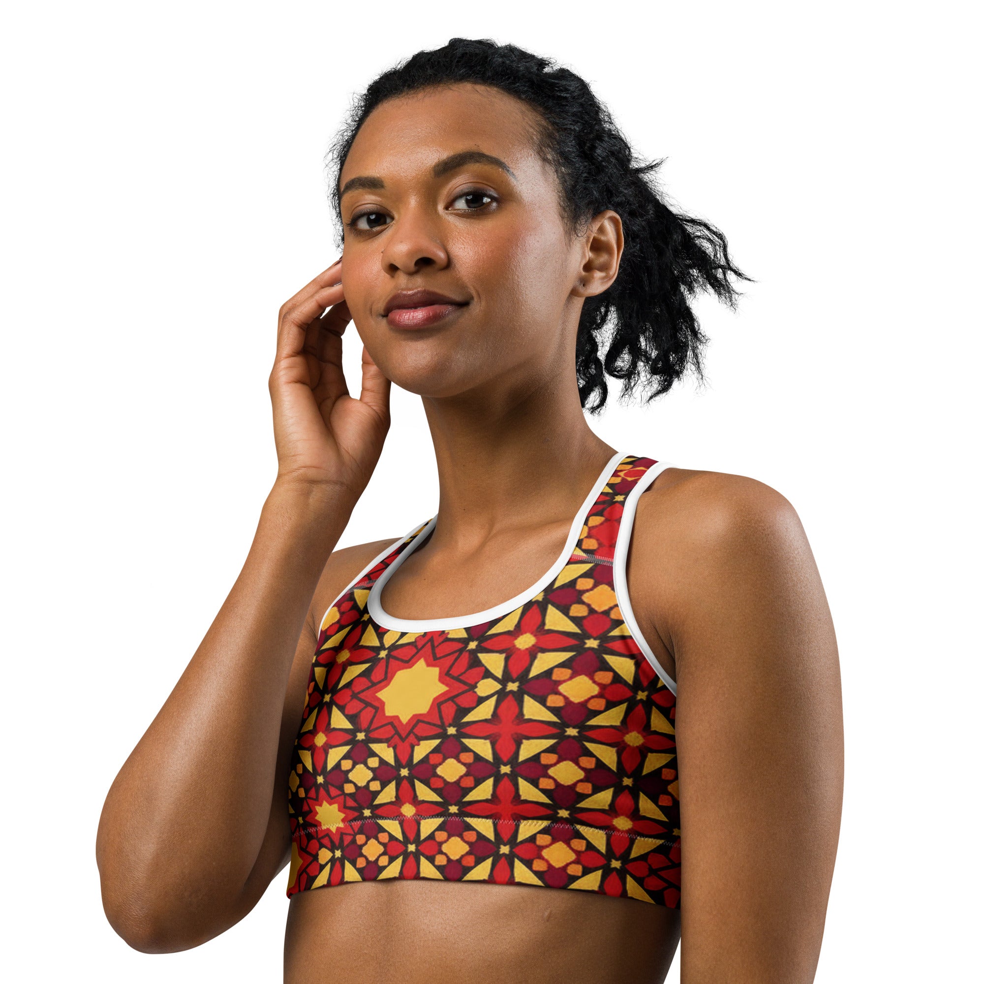 Zellige Pomegranate Sports Bra | GearBunch