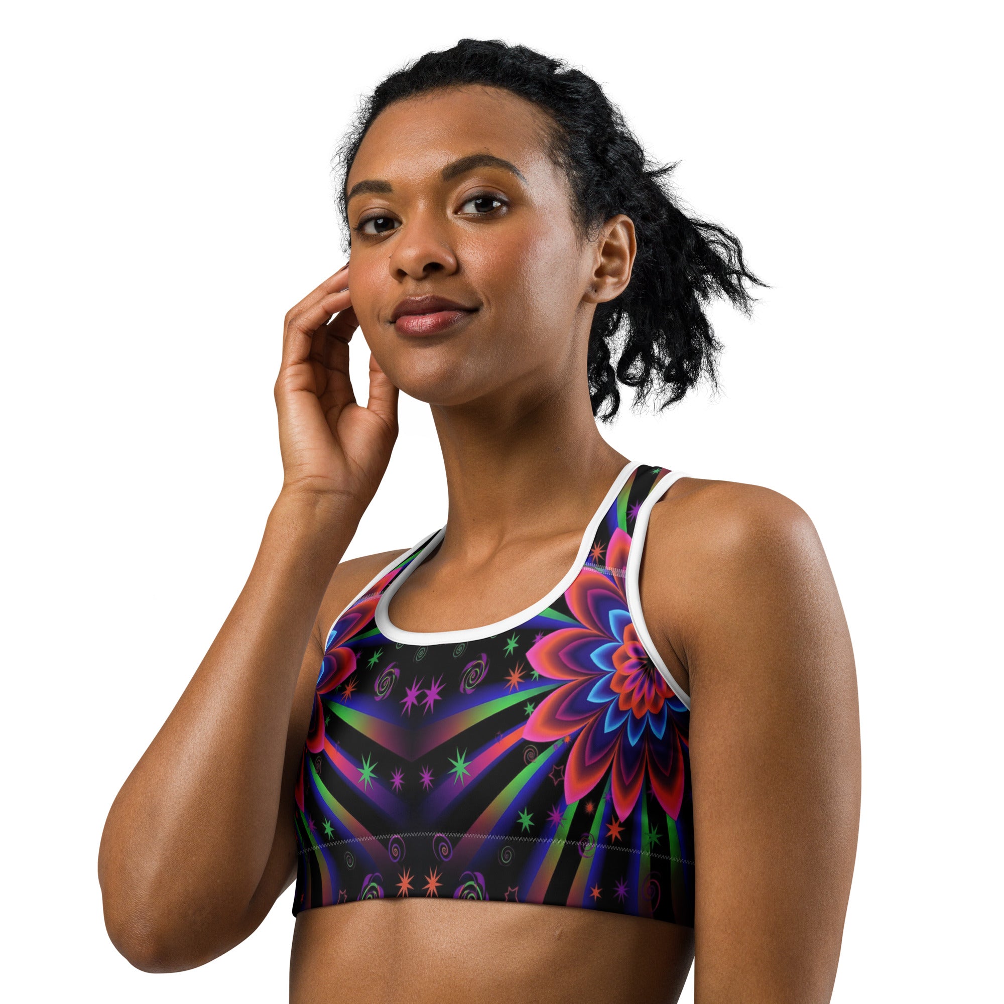 Psychedelic Blacklight Sports Bra | GearBunch