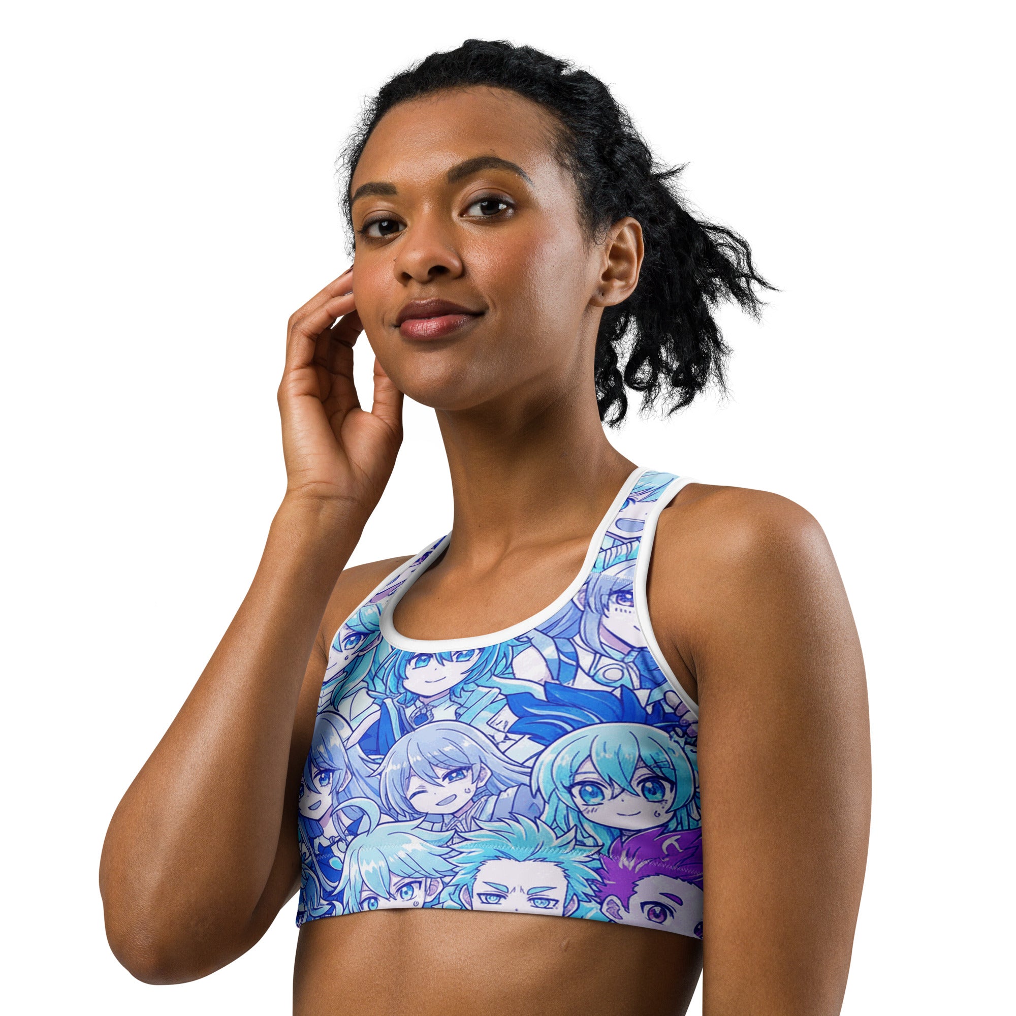 Anime Collage Ice Kingdom Sports Bra | GearBunch