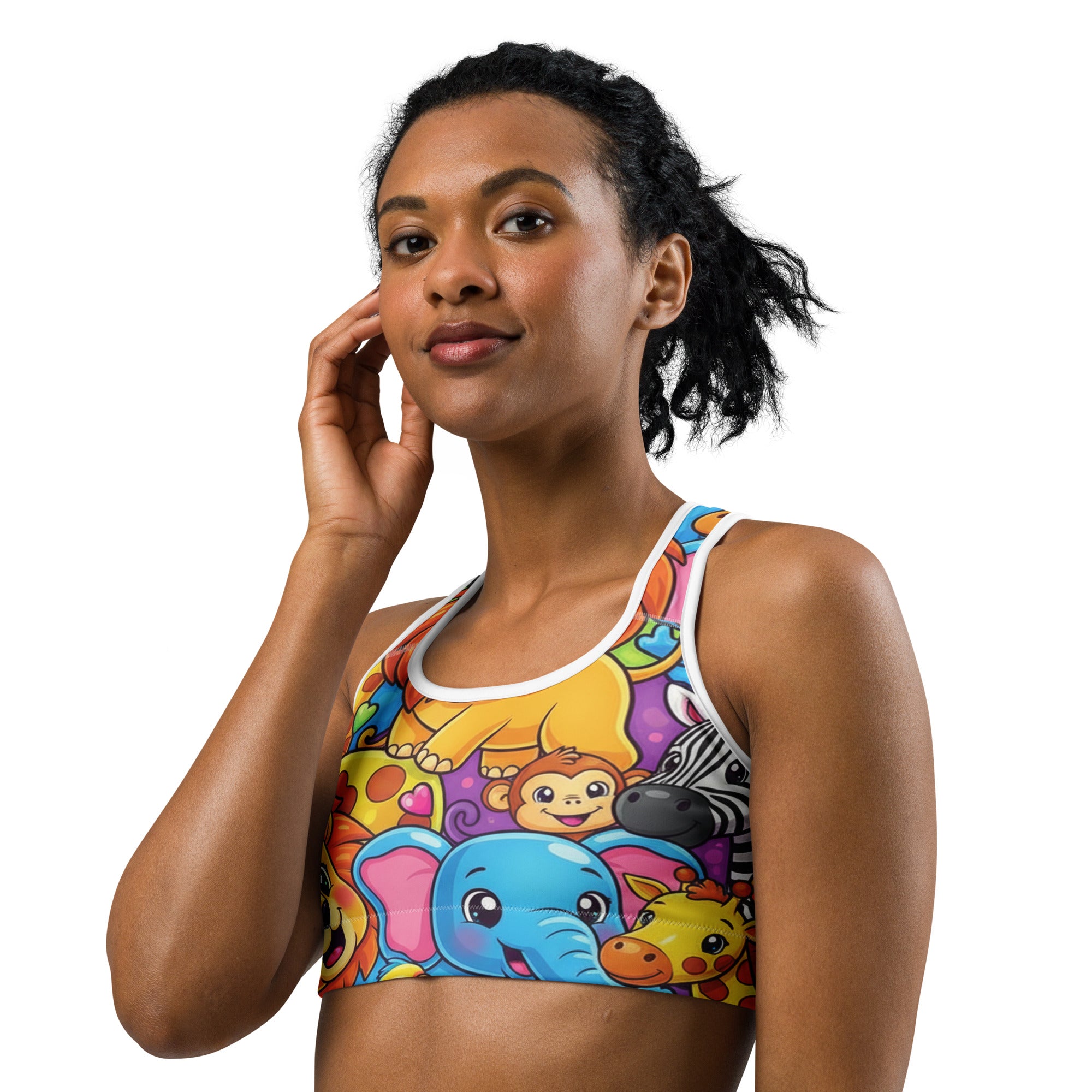 Vibrant Jungle Safari Sports Bra | GearBunch