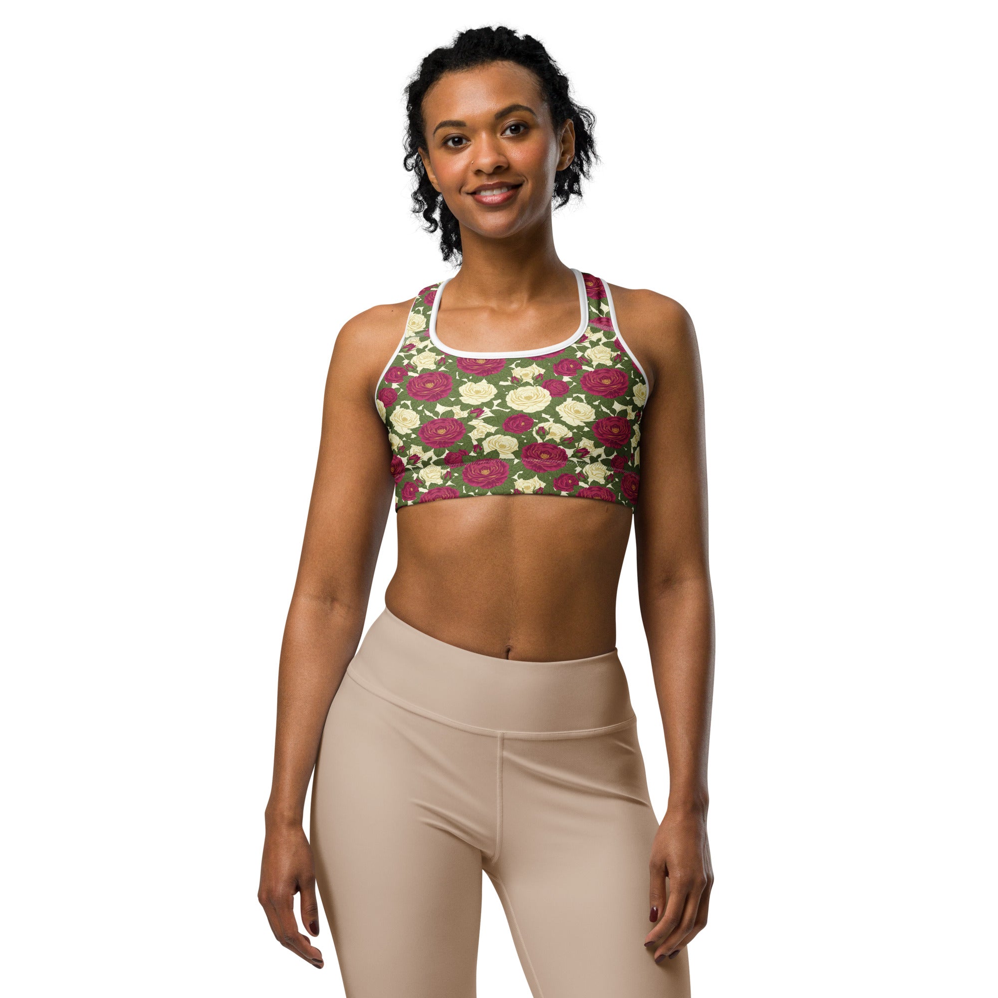 Taurus Rose Botanical Sports Bra | GearBunch