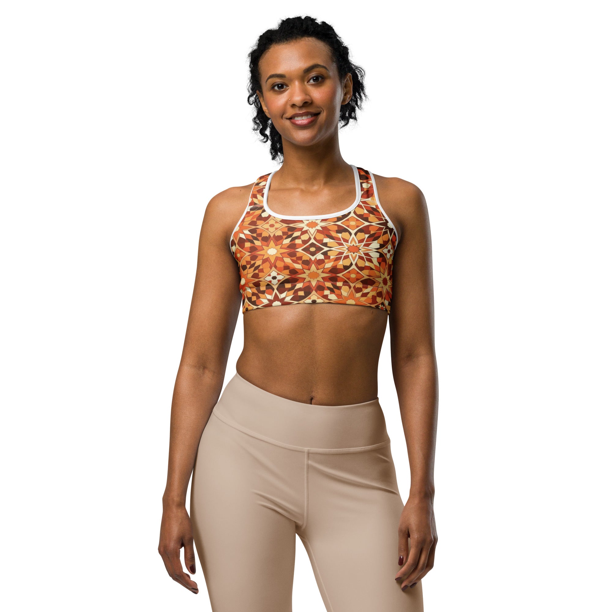 Zellige Desert Sand Sports Bra | GearBunch