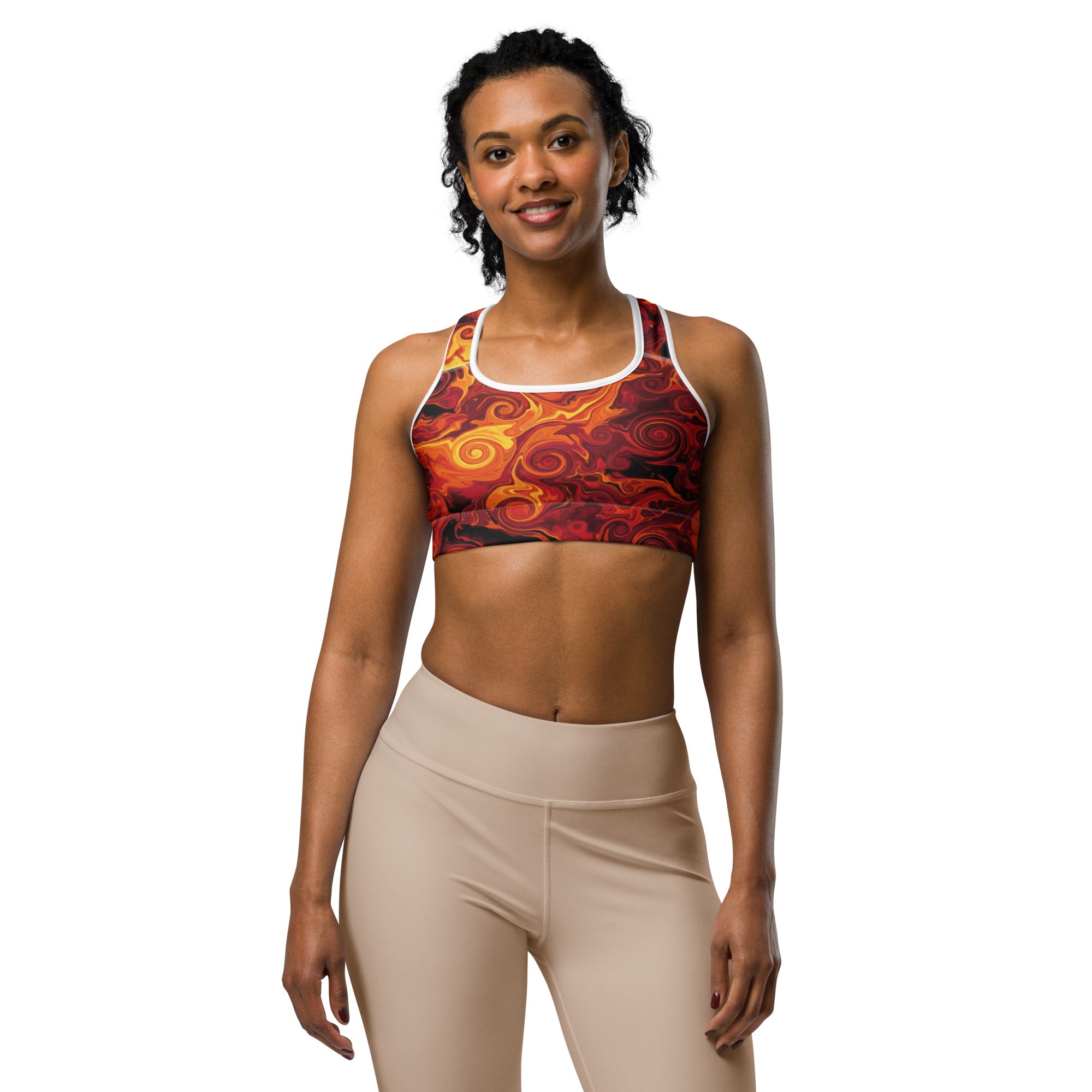 Liquid Marble Lava Flow Sports Bra | GearBunch