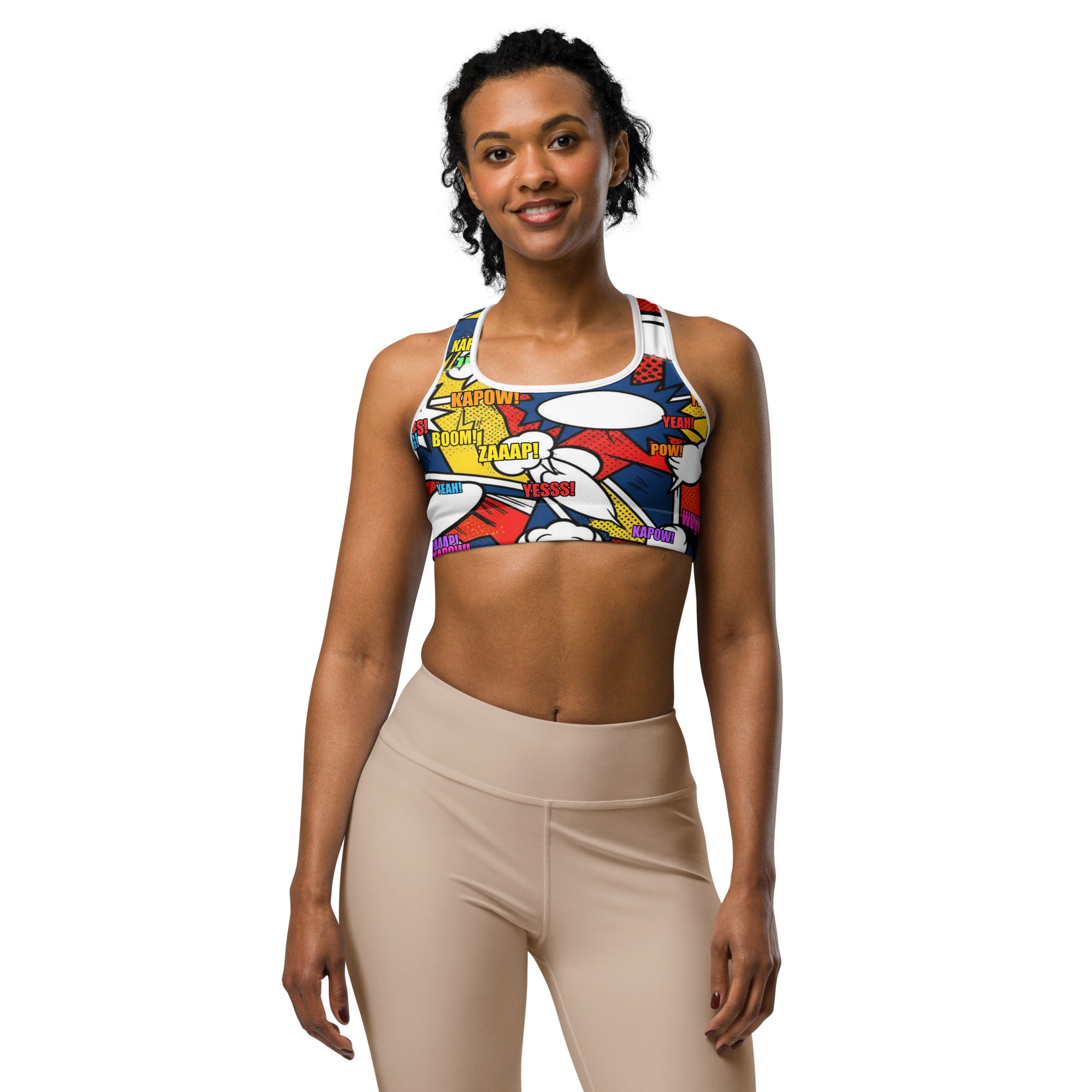 Comic Strip Thunder Punch Sports Bra | GearBunch
