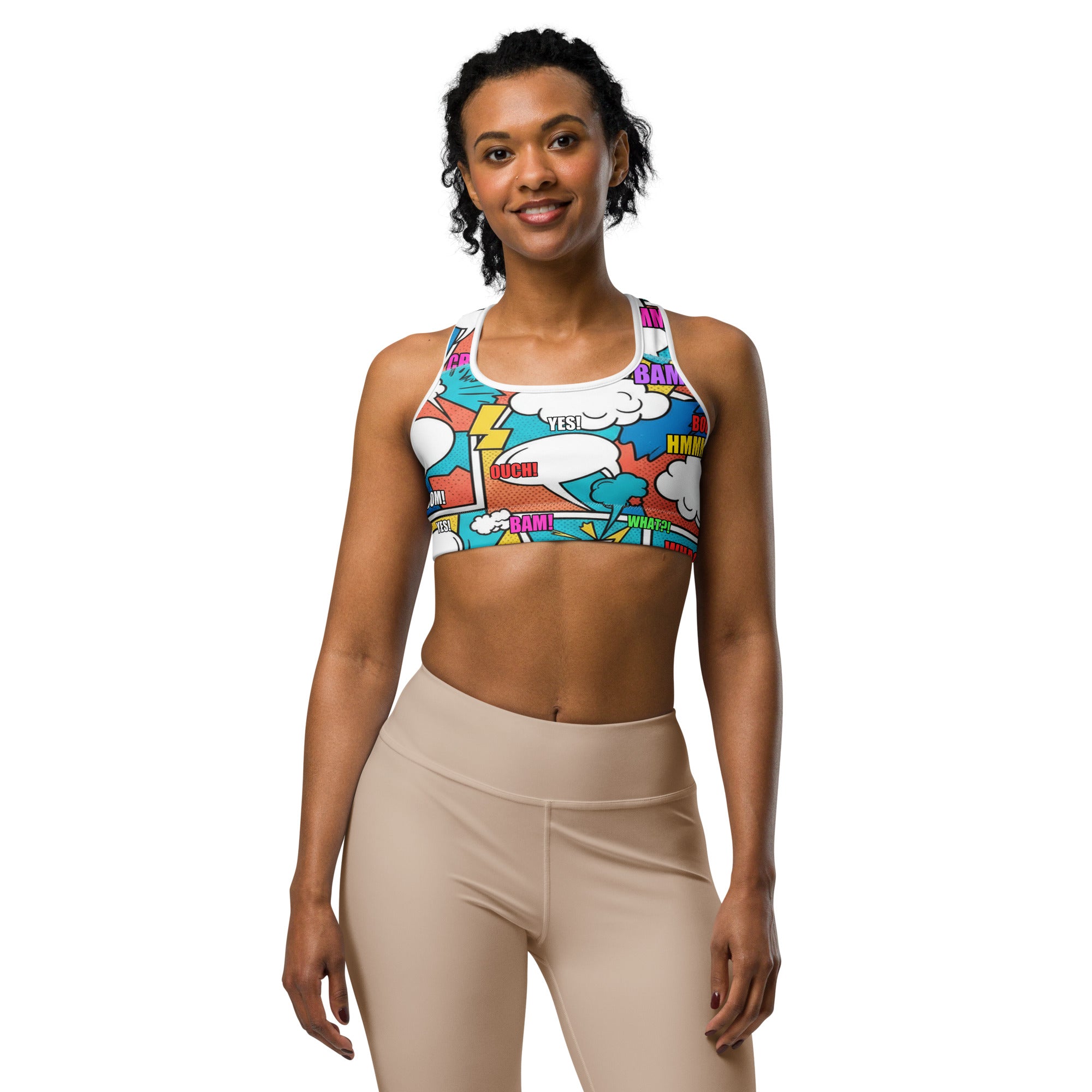 Comic Strip Surf Kapow Sports Bra | GearBunch
