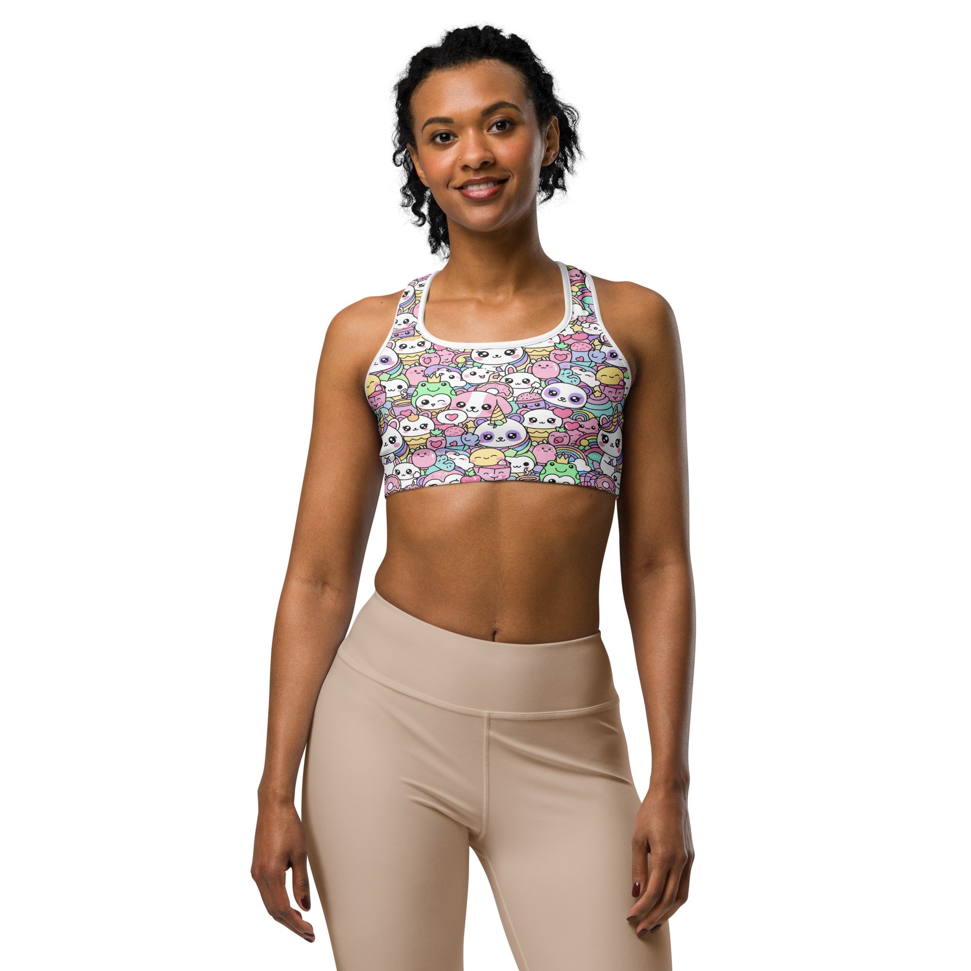 Kawaii Rainbow Unicorn Sports Bra | GearBunch