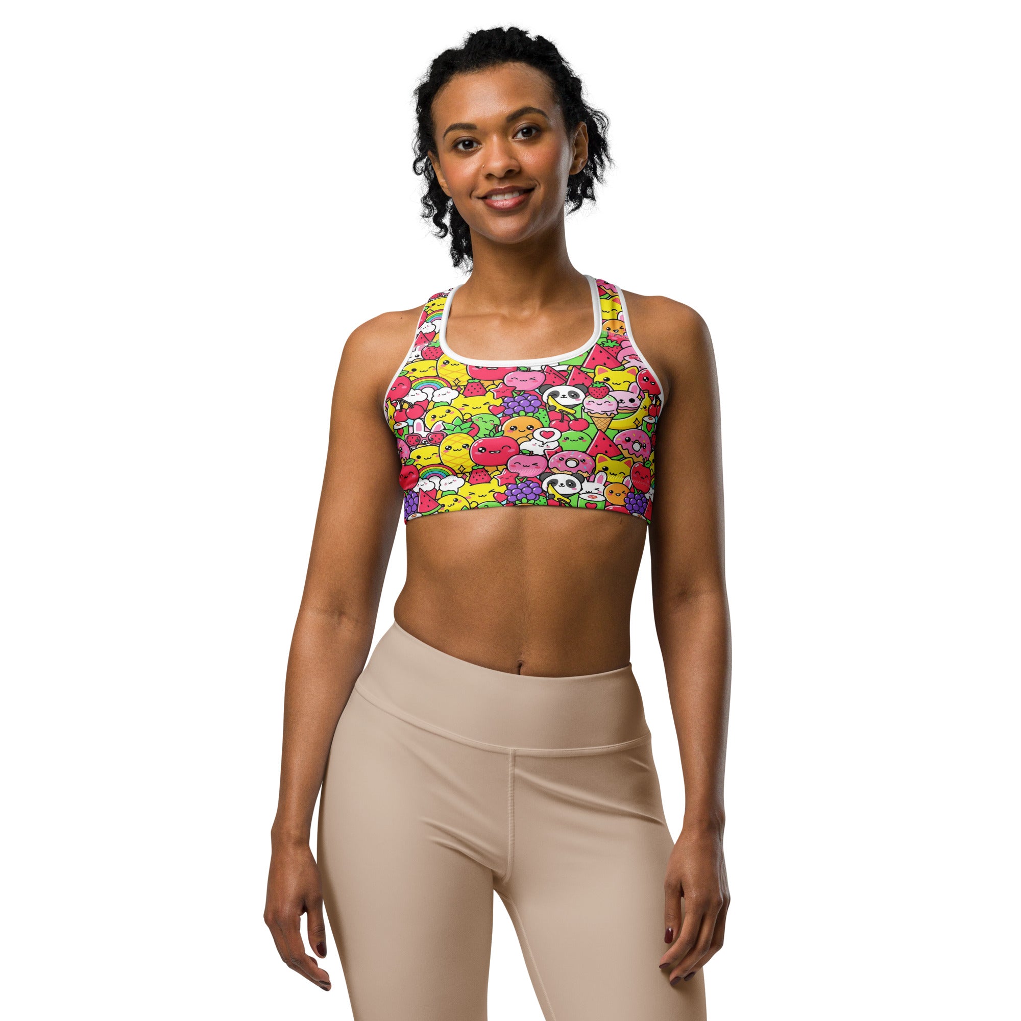 Kawaii Fruit Salad Sports Bra | GearBunch