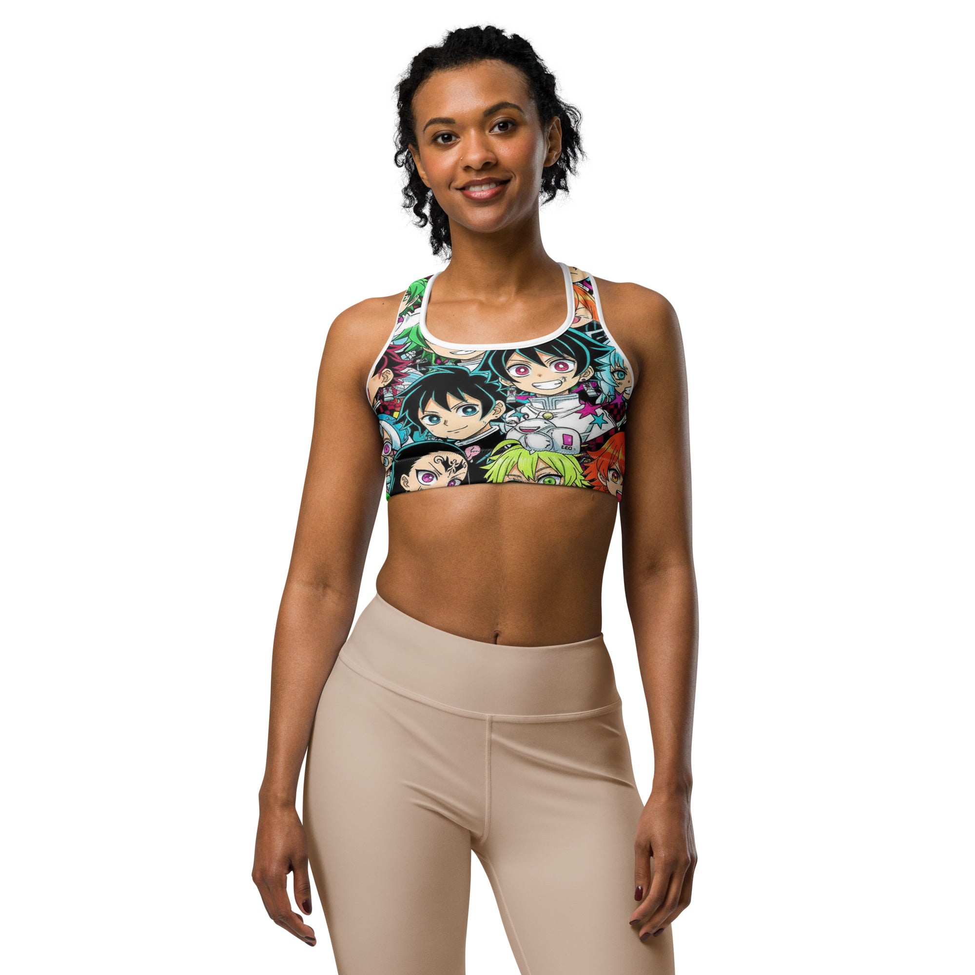 Anime Collage Demon Slayer Style Sports Bra | GearBunch