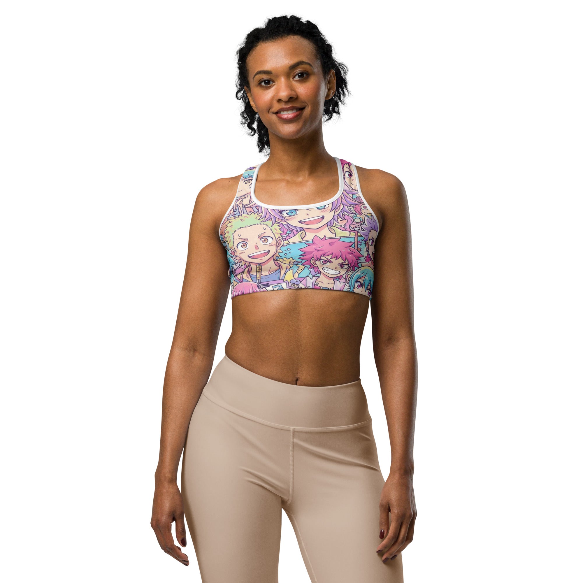 Anime Collage Pastel Dream Sports Bra | GearBunch