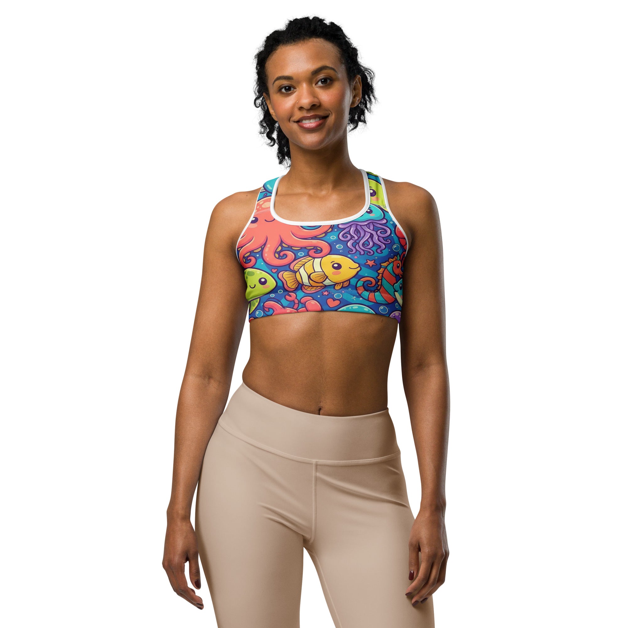 Vibrant Under the Sea Sports Bra | GearBunch