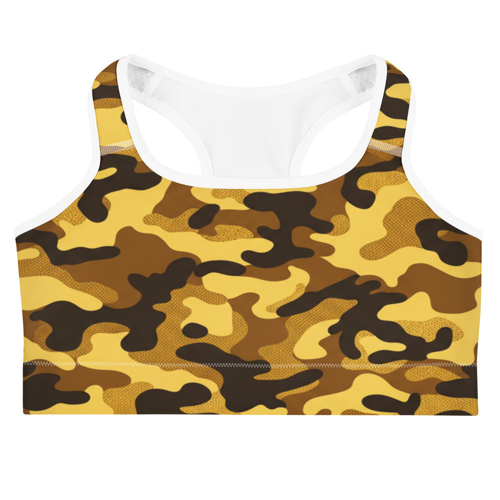 Gold Camo Sports Bra | GearBunch