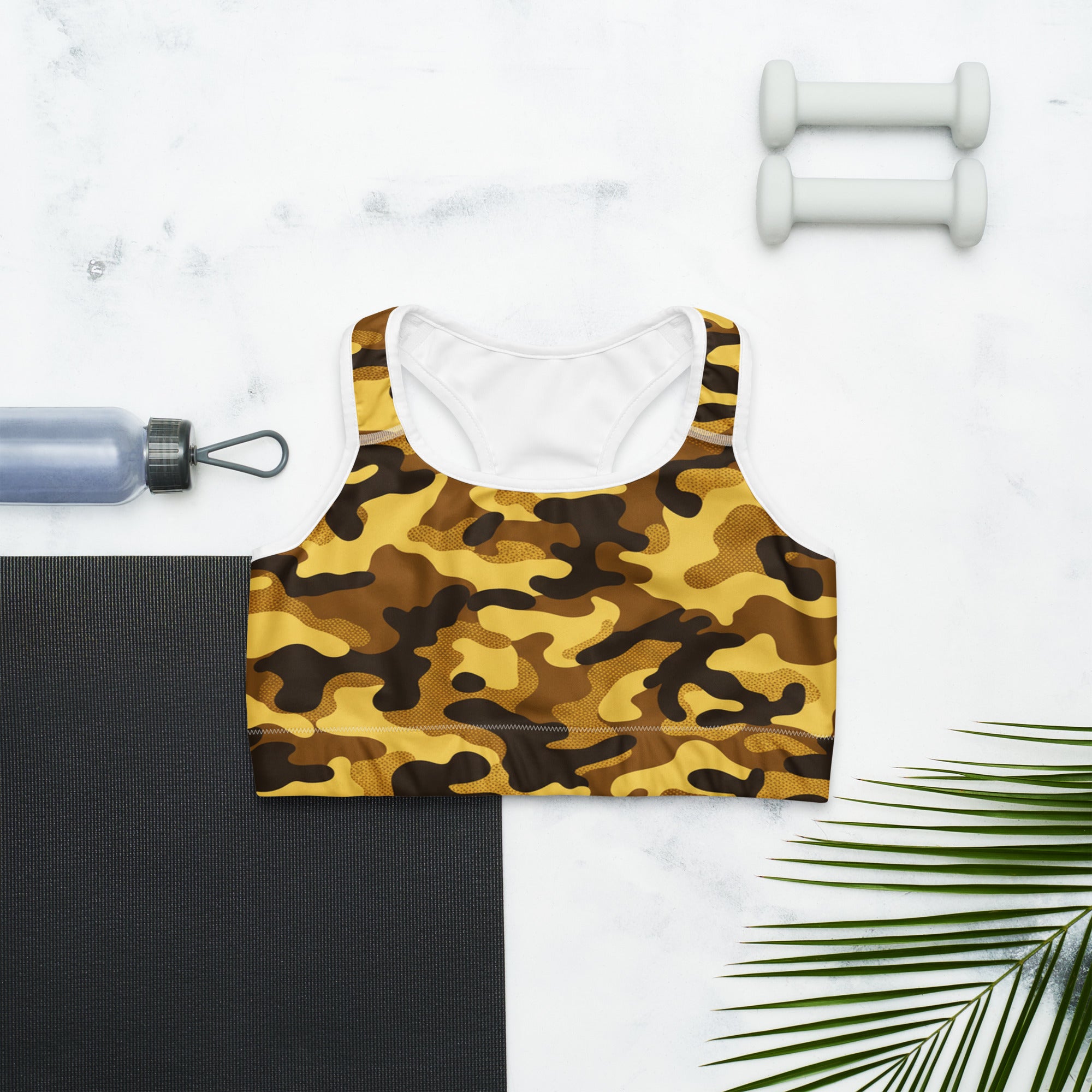 Gold Camo Sports Bra | GearBunch