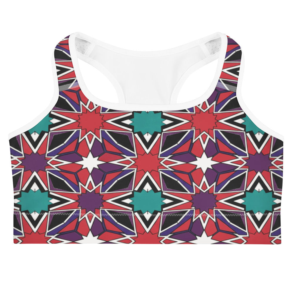 Zellige Crimson Teal Sports Bra | GearBunch
