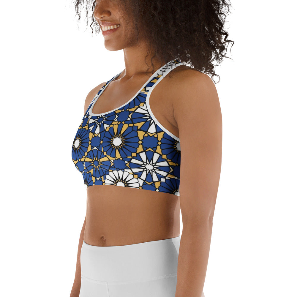 Zellige Midnight Blue Sports Bra | GearBunch