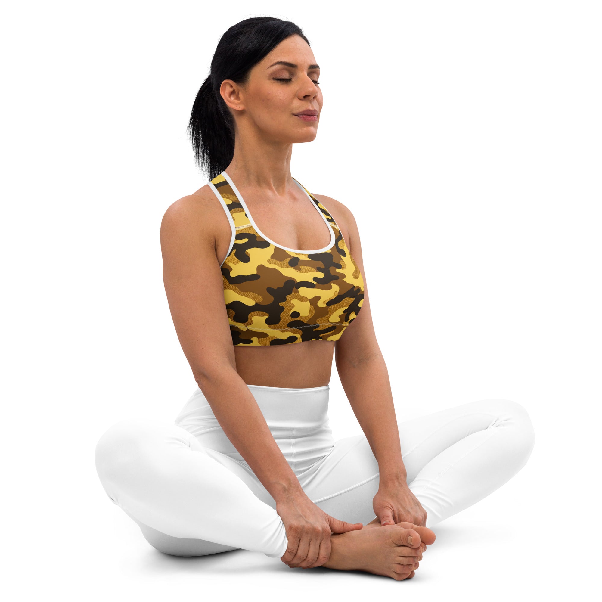 Gold Camo Sports Bra | GearBunch