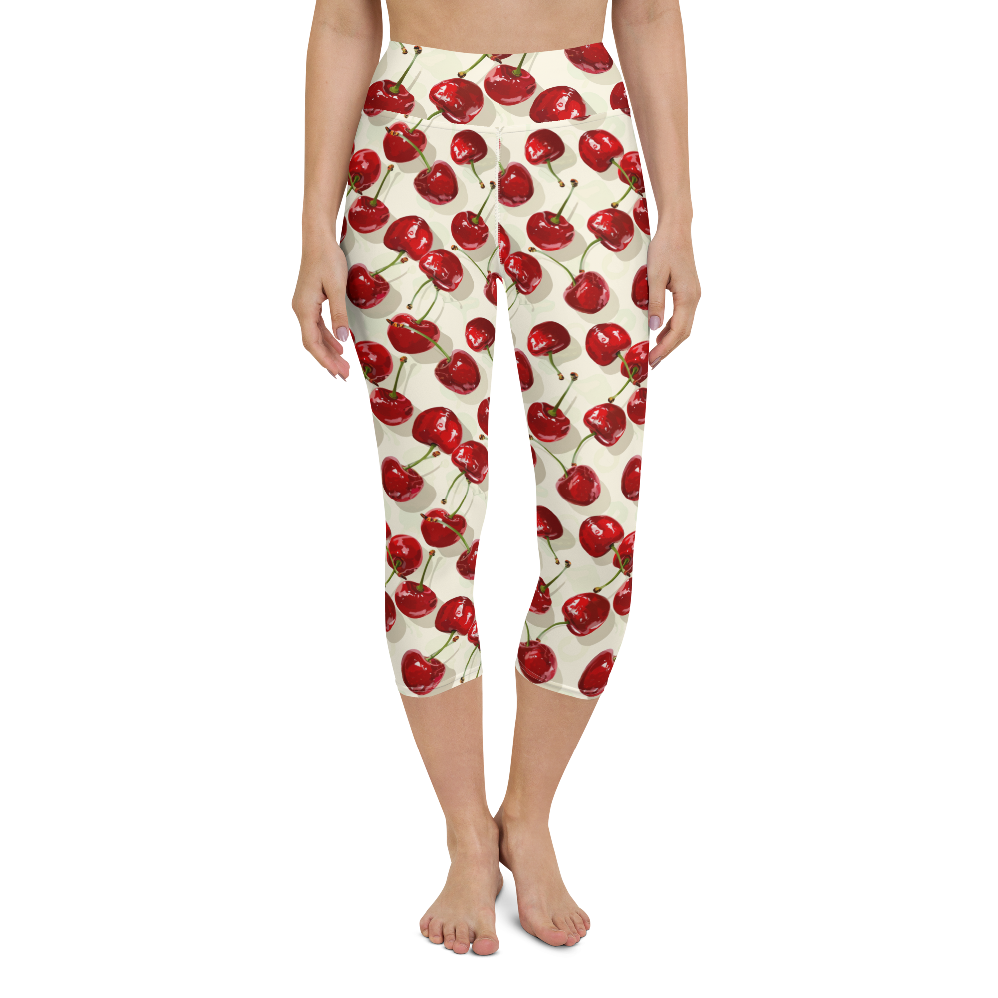 Juicy Cherry Yoga Capris Front View