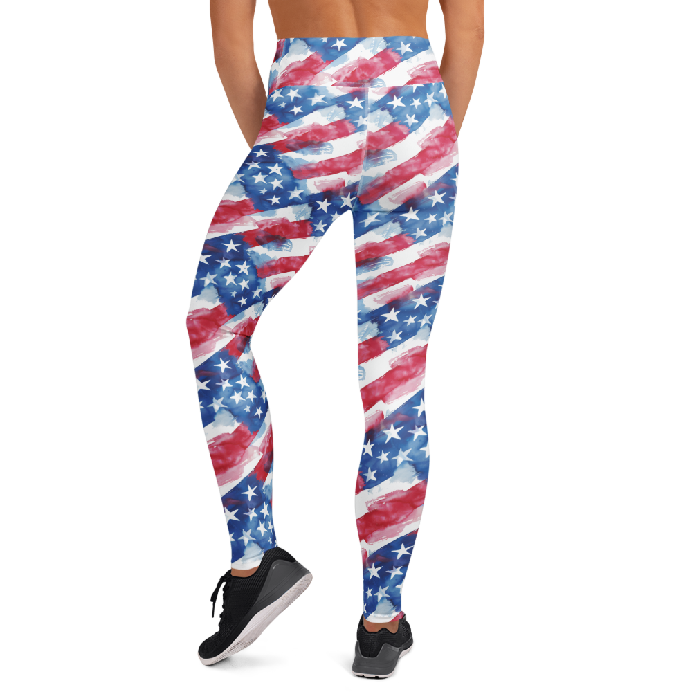 Watercolor Patriot Yoga Pants | GearBunch