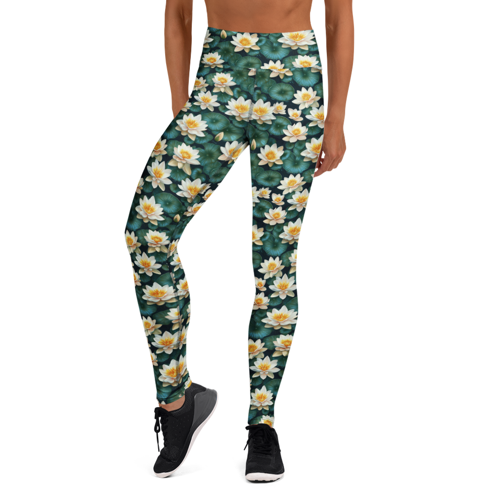 Women's lilly pond printed yoga pants front view