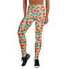 Tropical Hibiscus Yoga Pants Front View