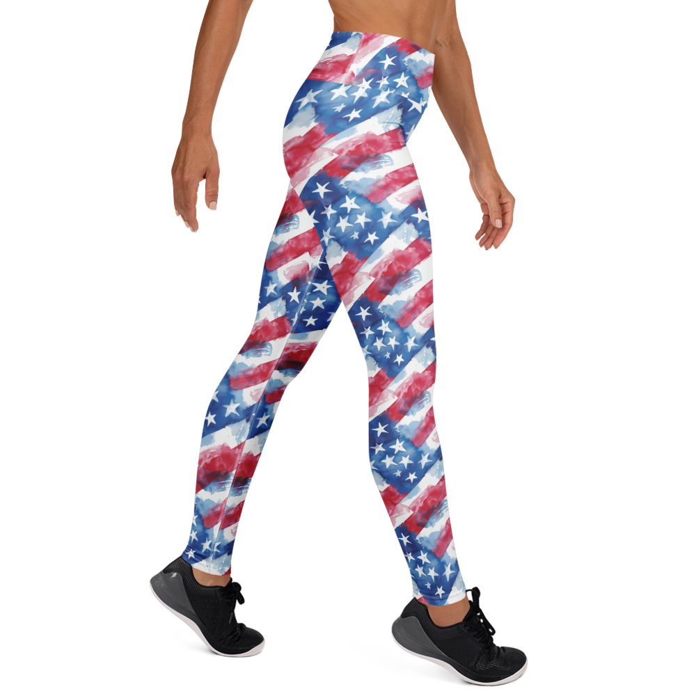 Watercolor Patriot Yoga Pants | GearBunch
