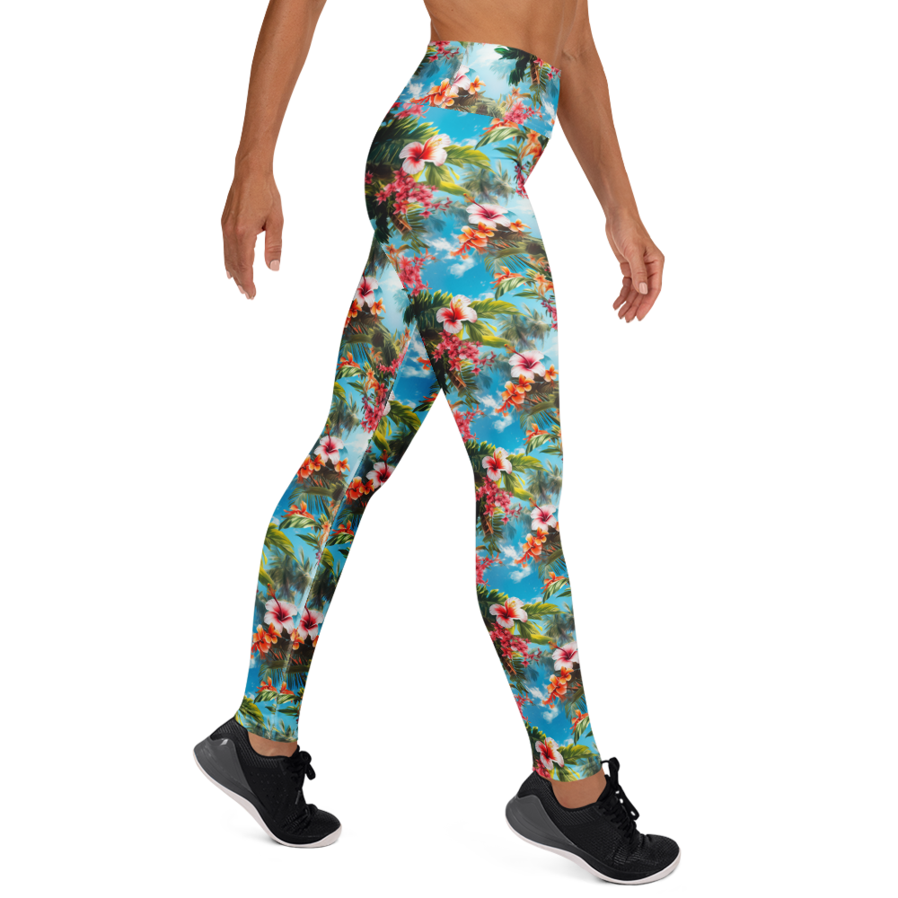Tropical Beach Flower Yoga Pants | GearBunch