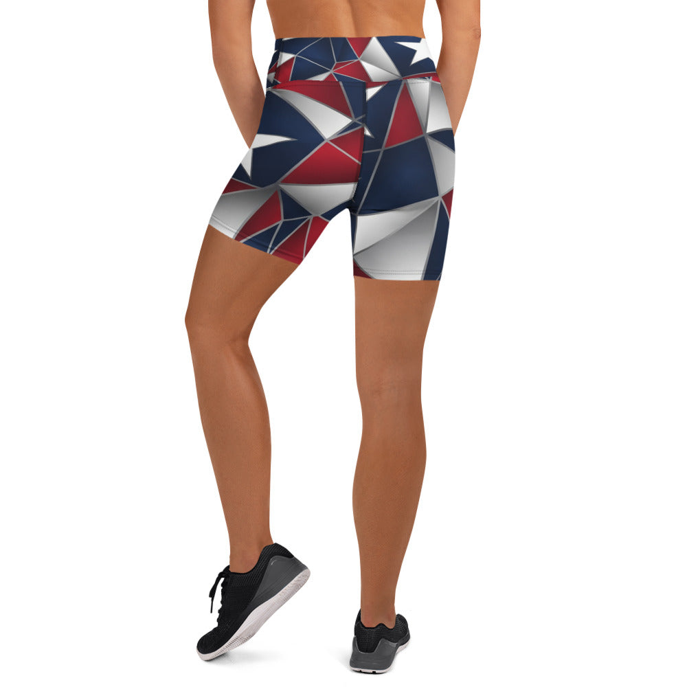 Geometric Flag Prism Yoga Shorts | GearBunch
