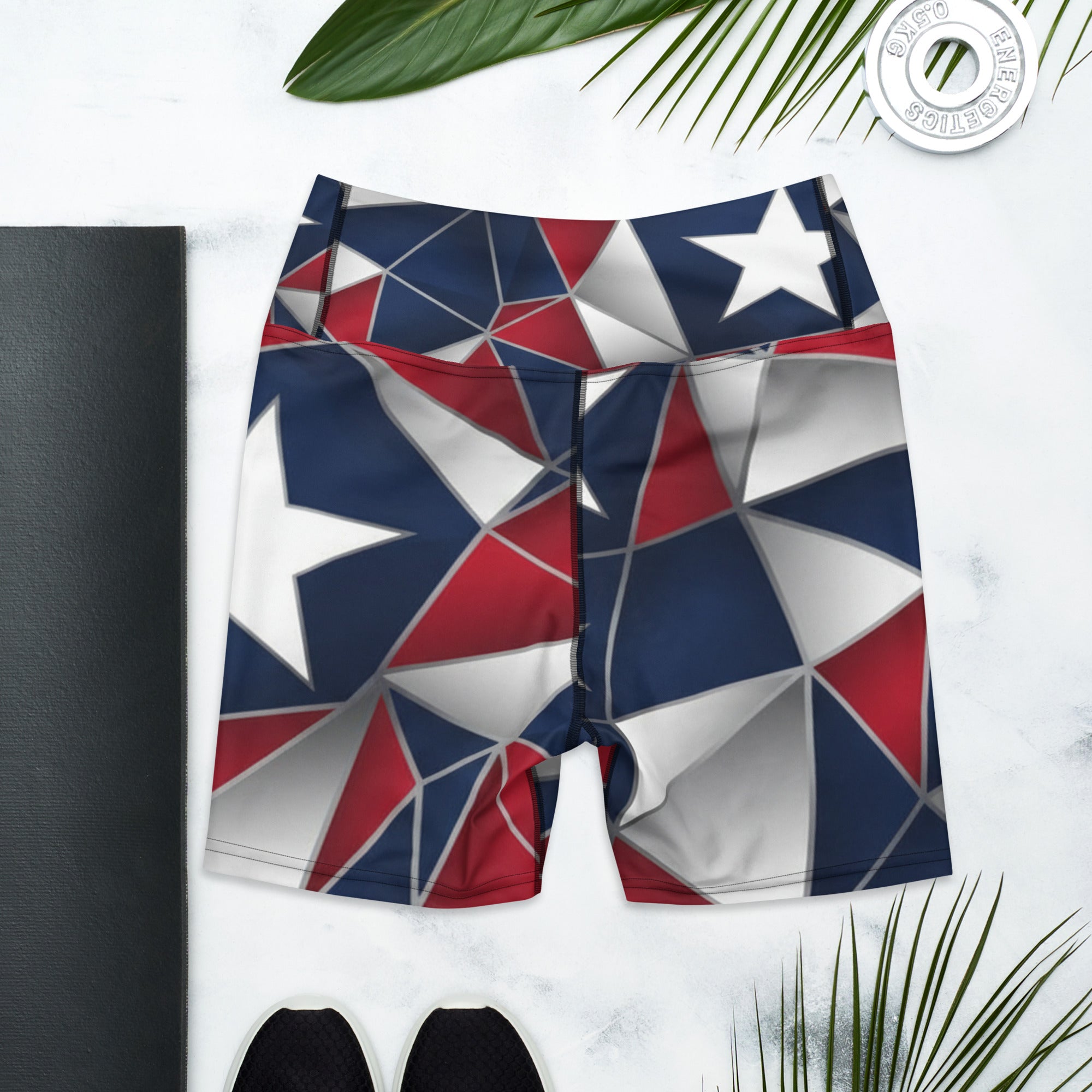 Geometric Flag Prism Yoga Shorts | GearBunch