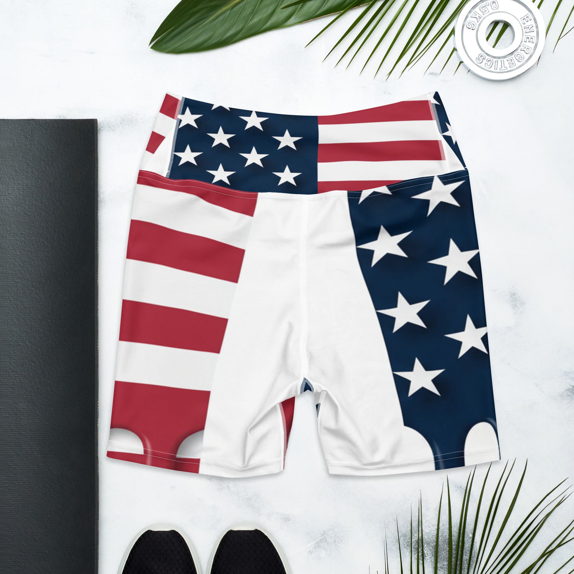 Stars and Stripes Drip Yoga Shorts | GearBunch