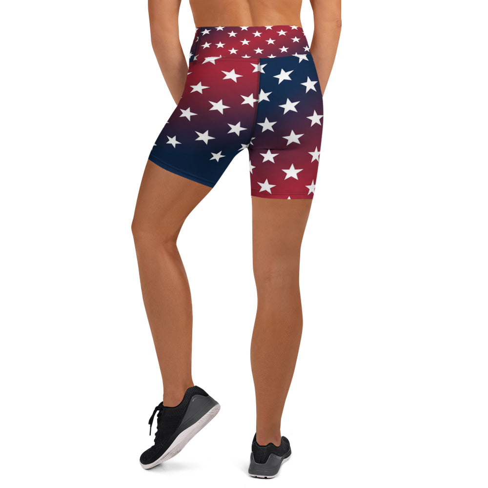 American Sunset Yoga Shorts | GearBunch