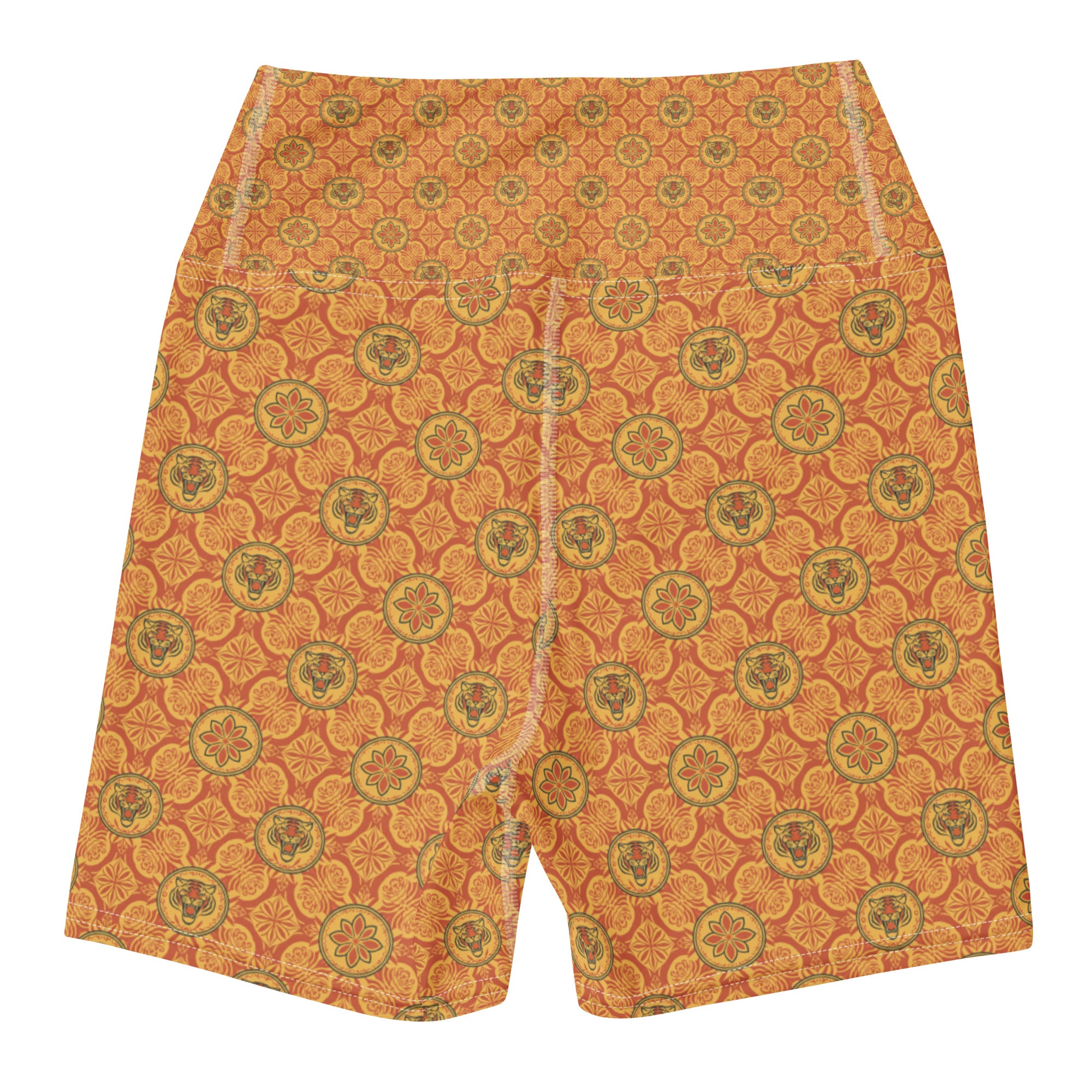 Striped Vintage Tiger Yoga Shorts | GearBunch