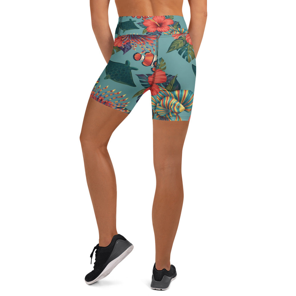 Tropical Fish Yoga Shorts | GearBunch