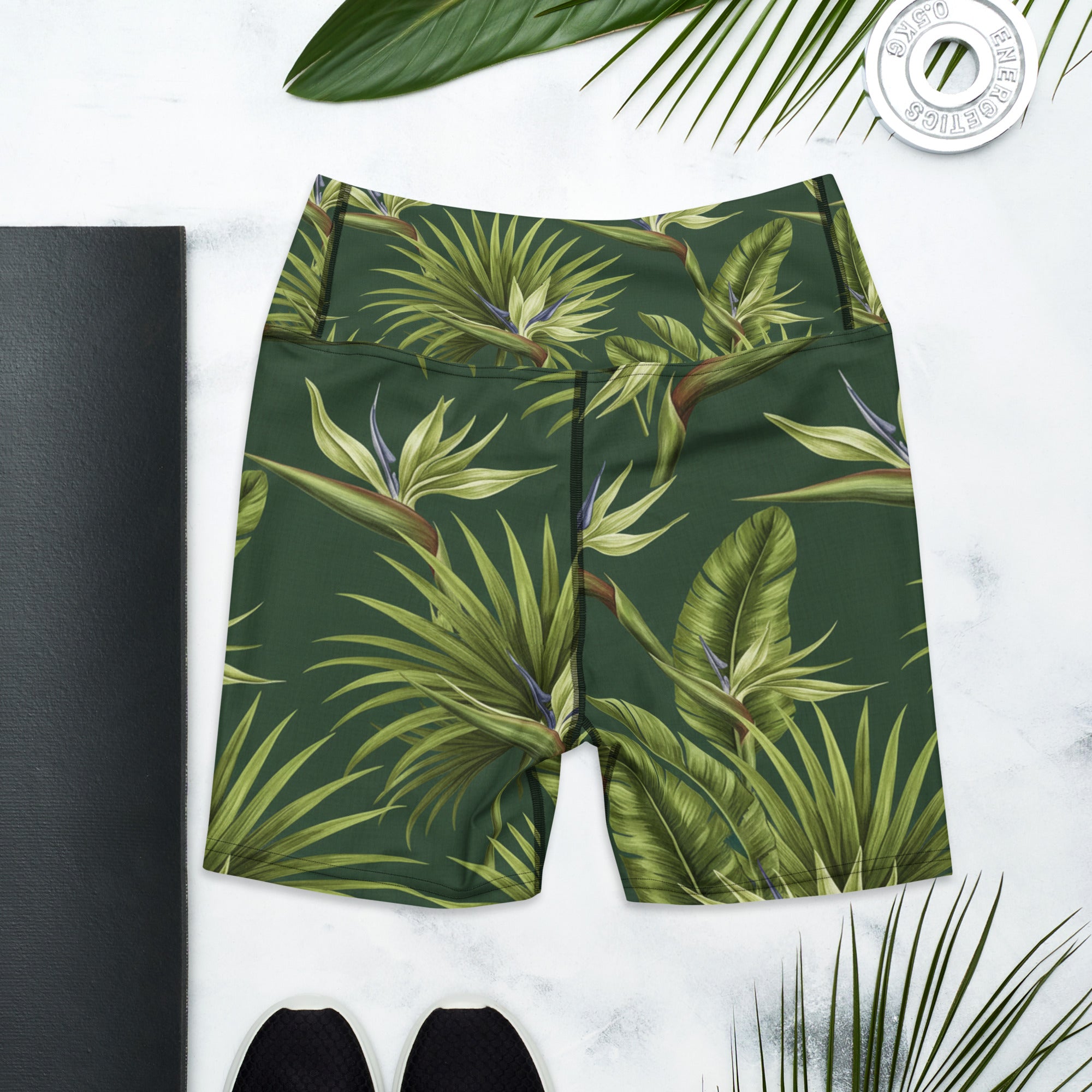 Tropical Palm Grove Yoga Shorts | GearBunch