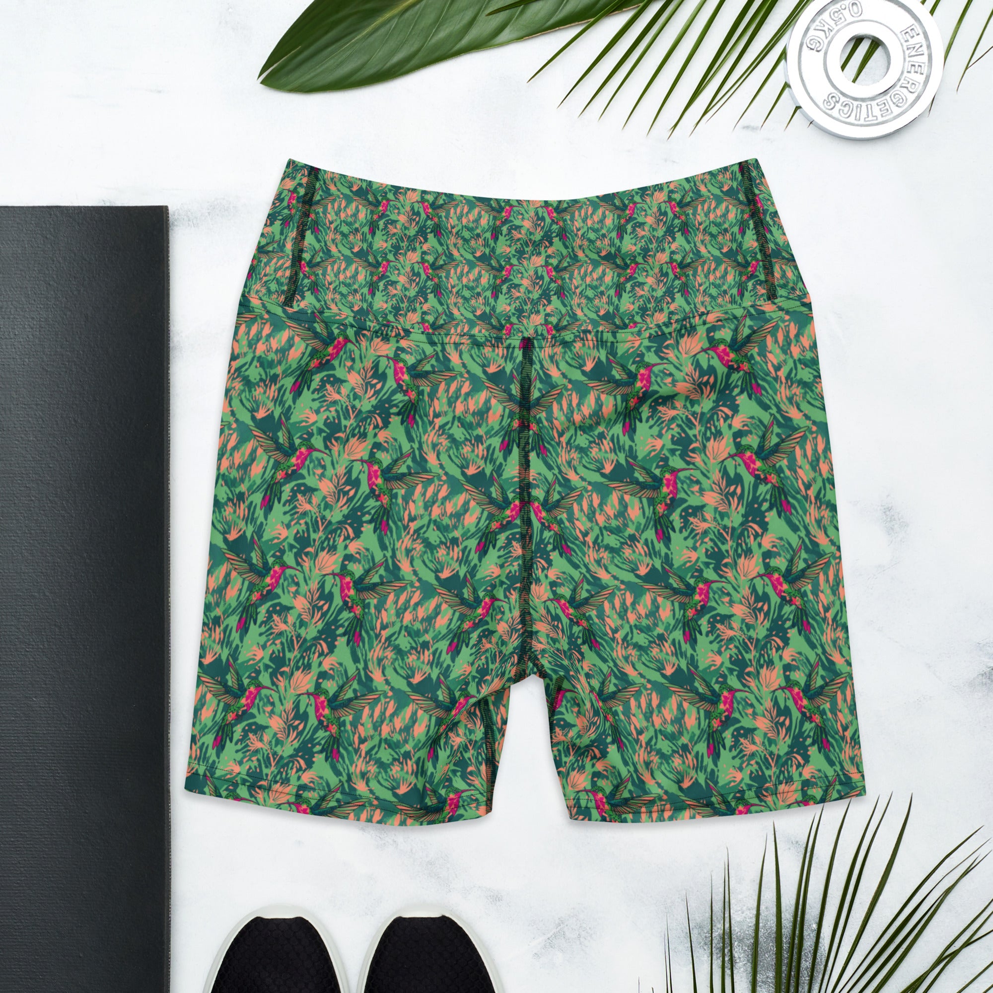 Ruby-throated Hummingbird Yoga Shorts | GearBunch