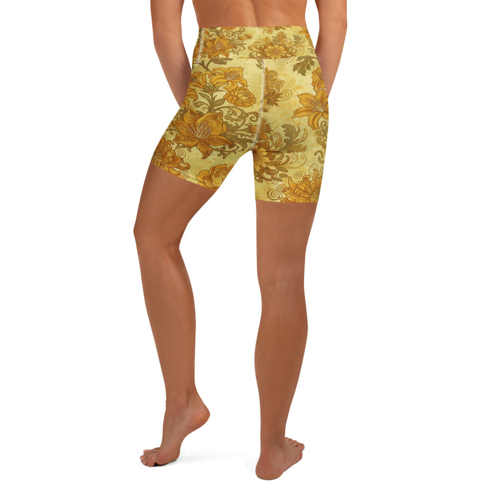 Gustav Klimt Garden Yoga Shorts | GearBunch
