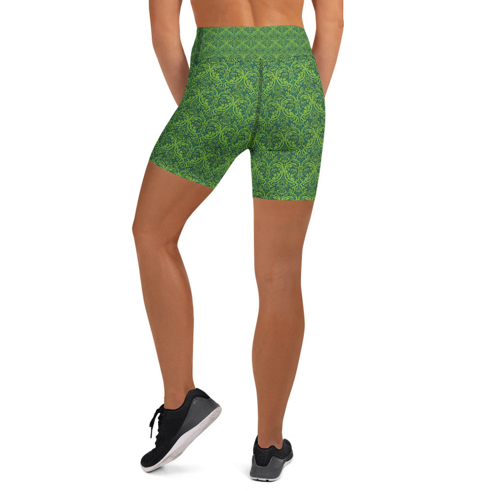 William Morris Tree Yoga Shorts | GearBunch