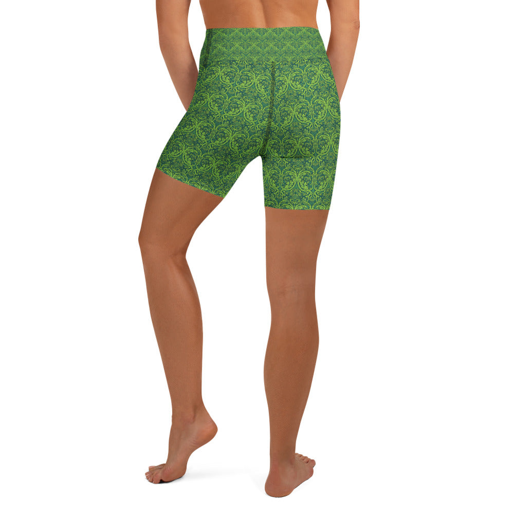 William Morris Tree Yoga Shorts | GearBunch