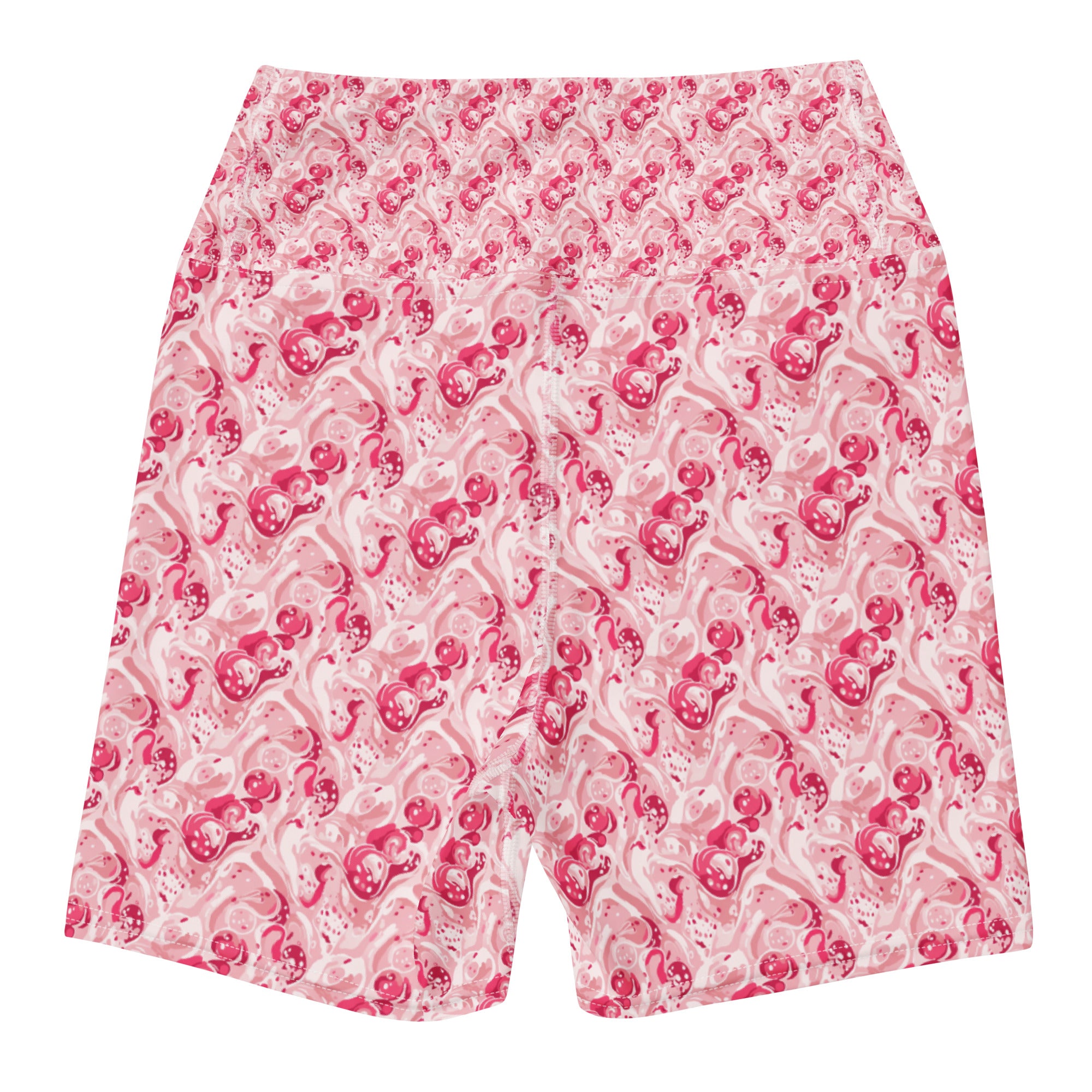 Cherry Strawberry Cream Yoga Shorts | GearBunch