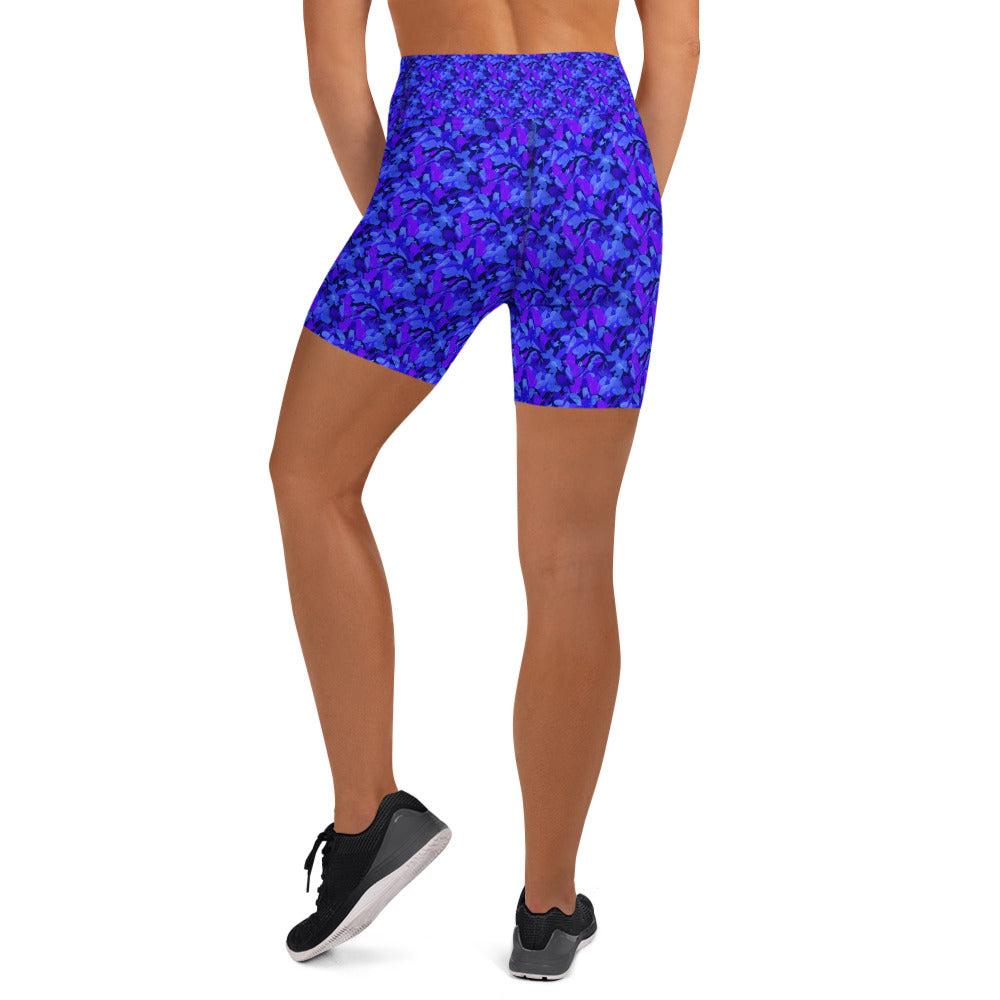 Touching Distance Abstract Yoga Shorts | GearBunch