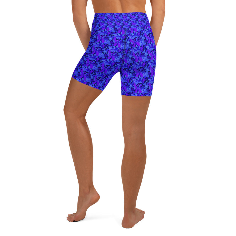 Touching Distance Abstract Yoga Shorts | GearBunch