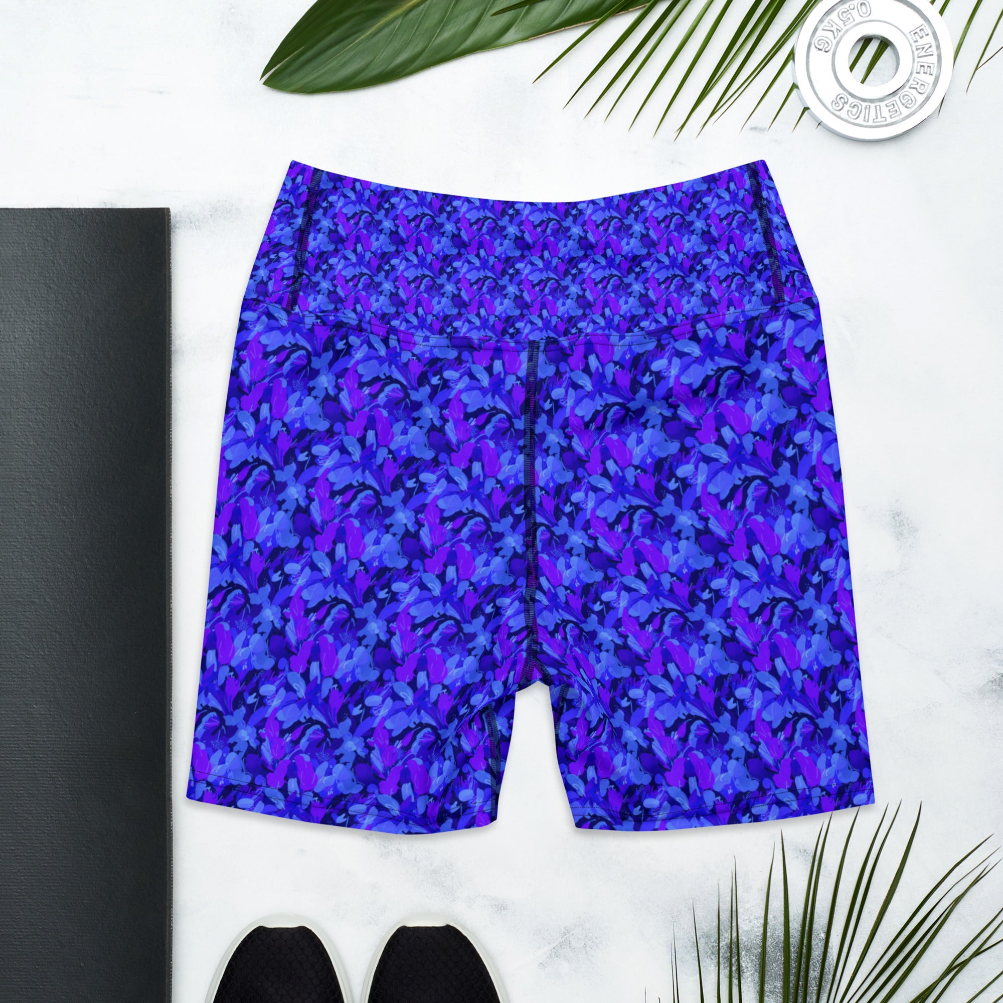 Touching Distance Abstract Yoga Shorts | GearBunch
