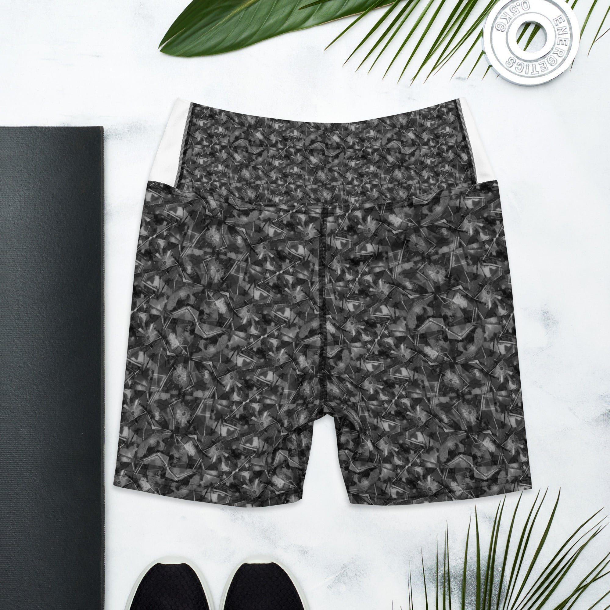 Out Game Abstract Yoga Shorts | GearBunch