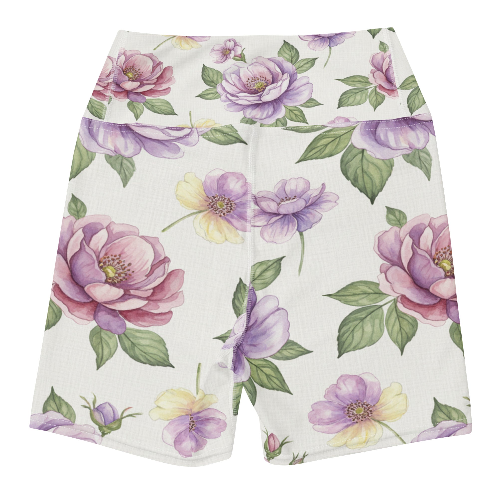 Watercolour Wildflowers Yoga Shorts | GearBunch