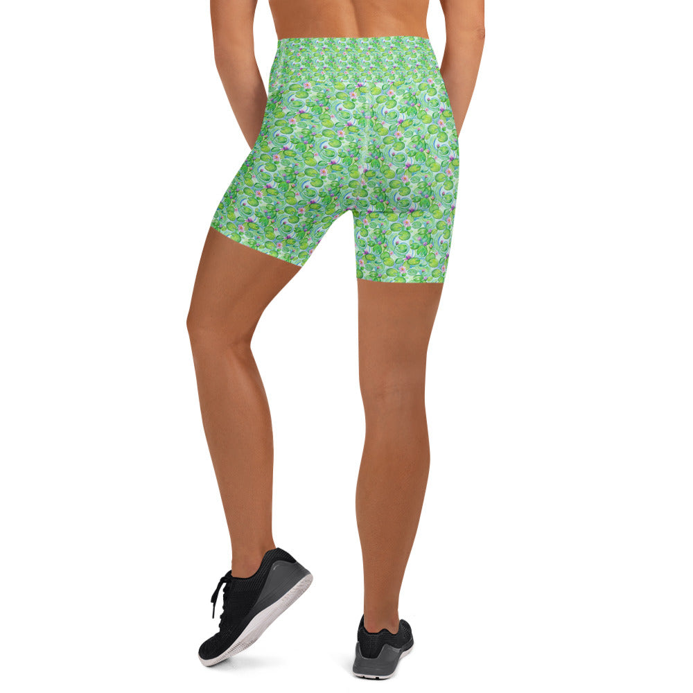 Claude Monet Water Lilies Yoga Shorts | GearBunch