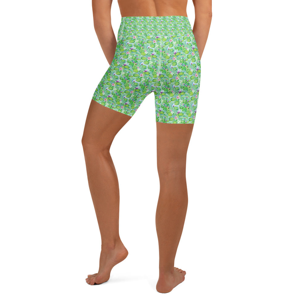 Claude Monet Water Lilies Yoga Shorts | GearBunch
