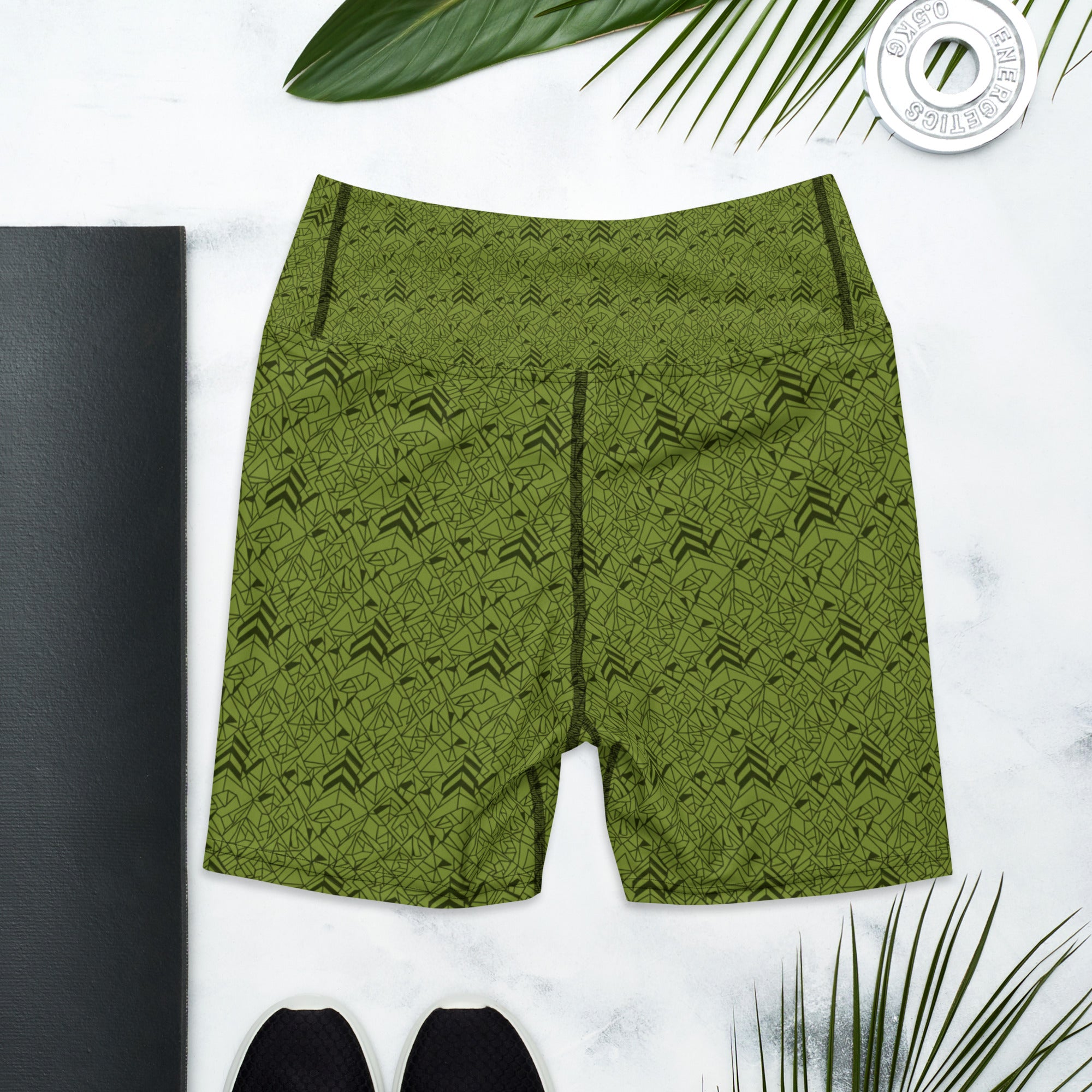 Velvet Olive Green Yoga Shorts | GearBunch